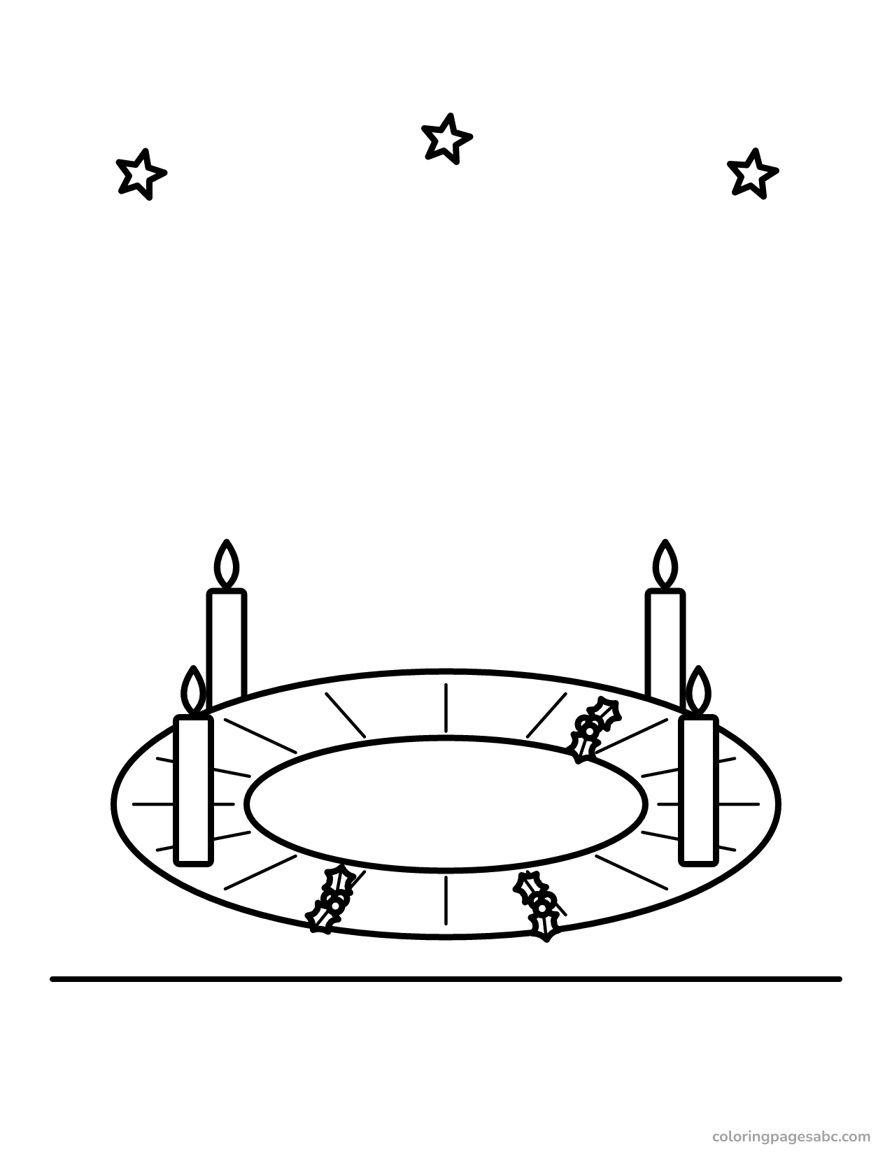 Advent wreath to color online