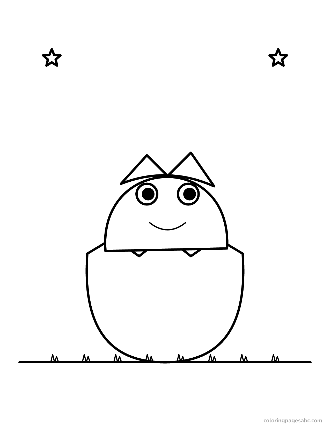Baby dinosaur hatching to color online