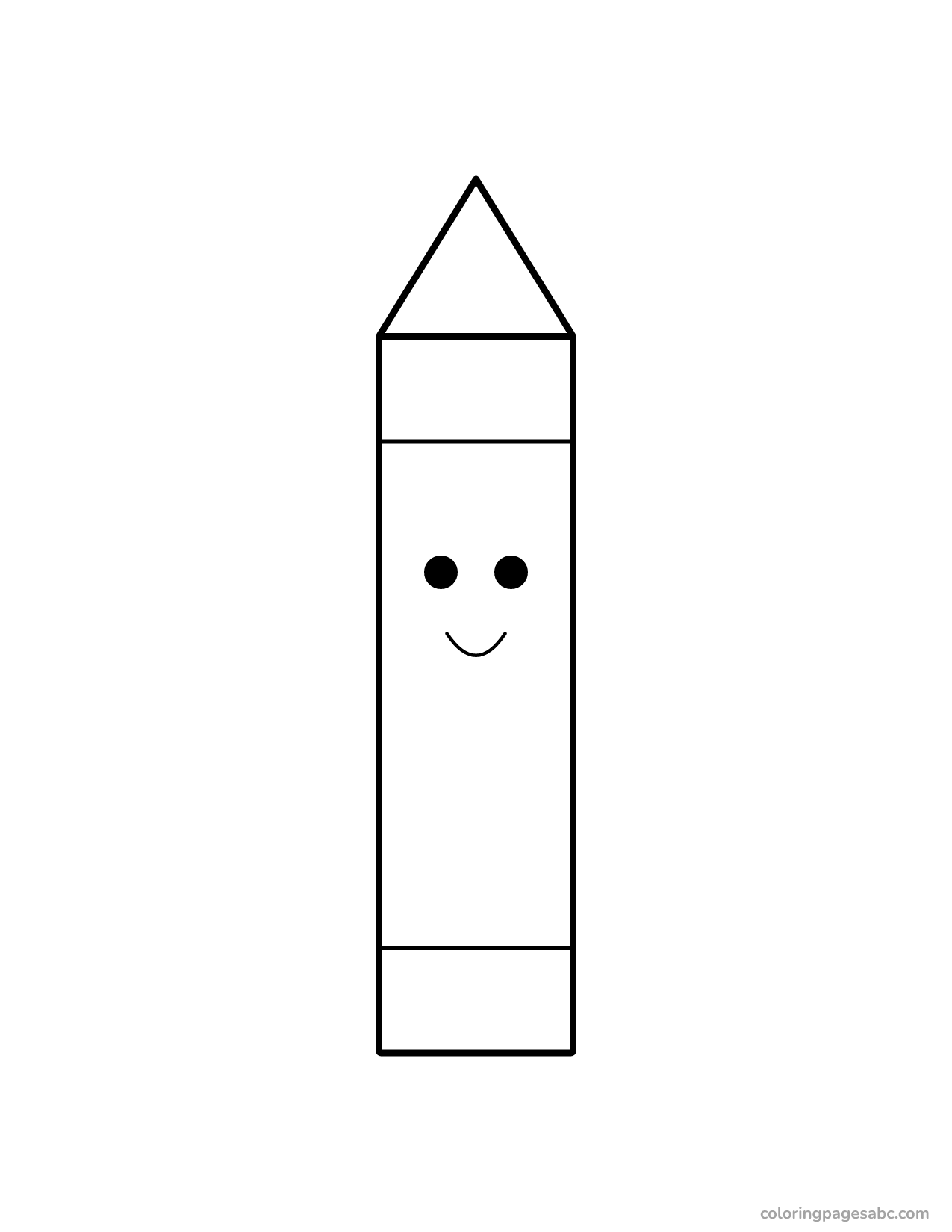 One big crayon with a happy face coloring page