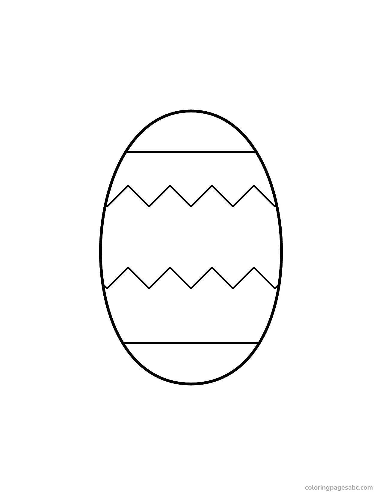 One big Easter egg with zigzag bands coloring page