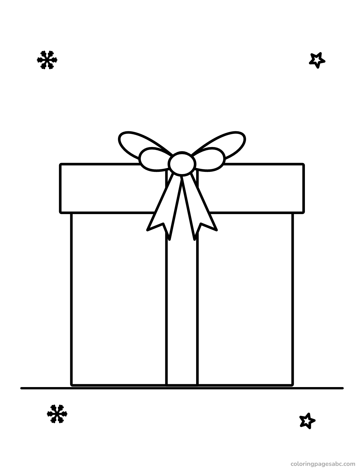 Big present with a bow to color online