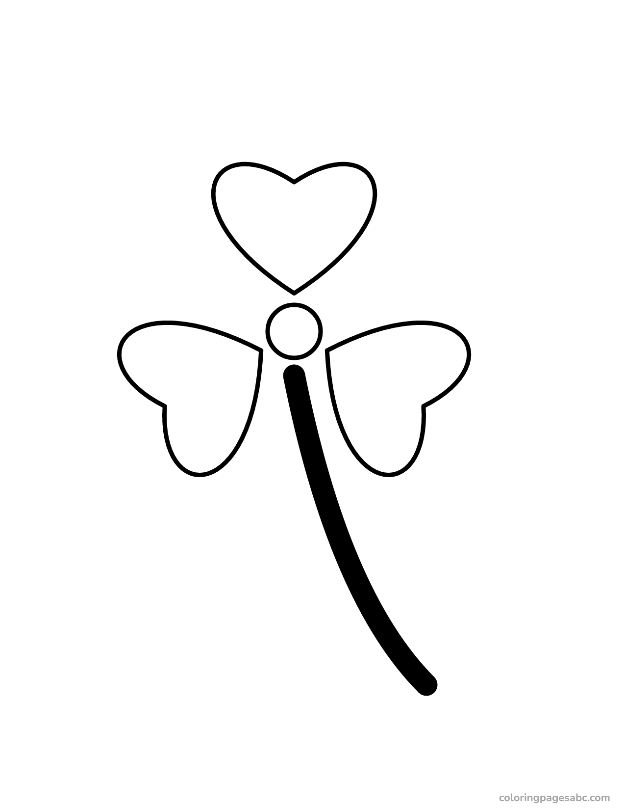 One big shamrock with three heart-shaped leaves