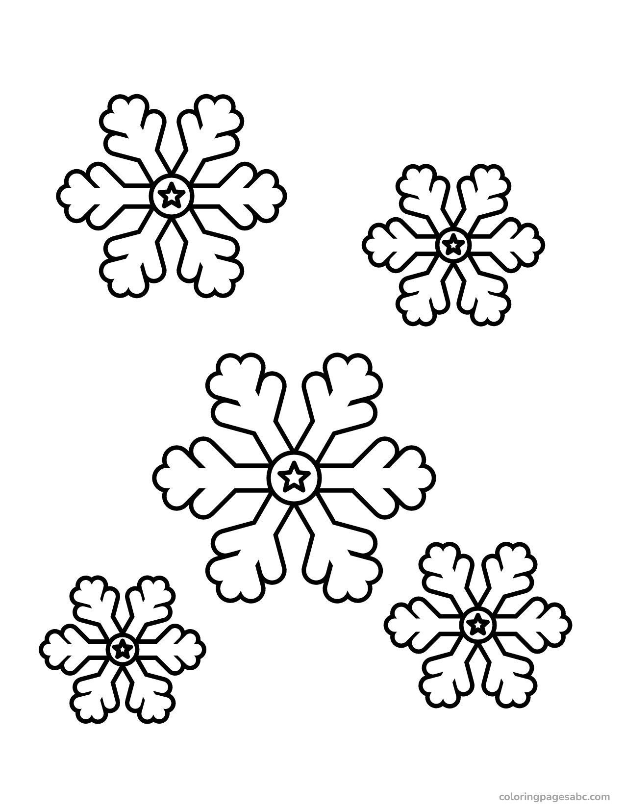 Big snowflakes to color online
