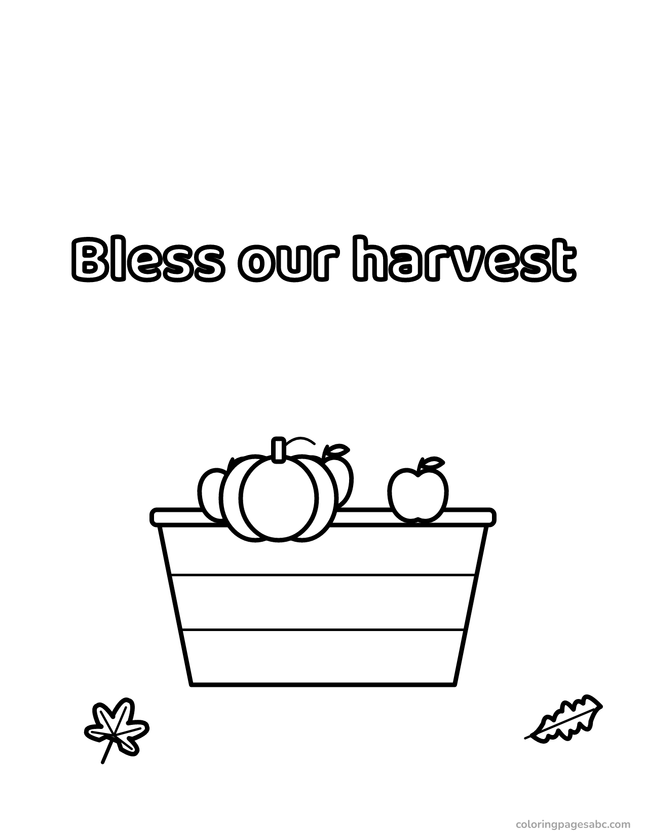 Bless our harvest to color online