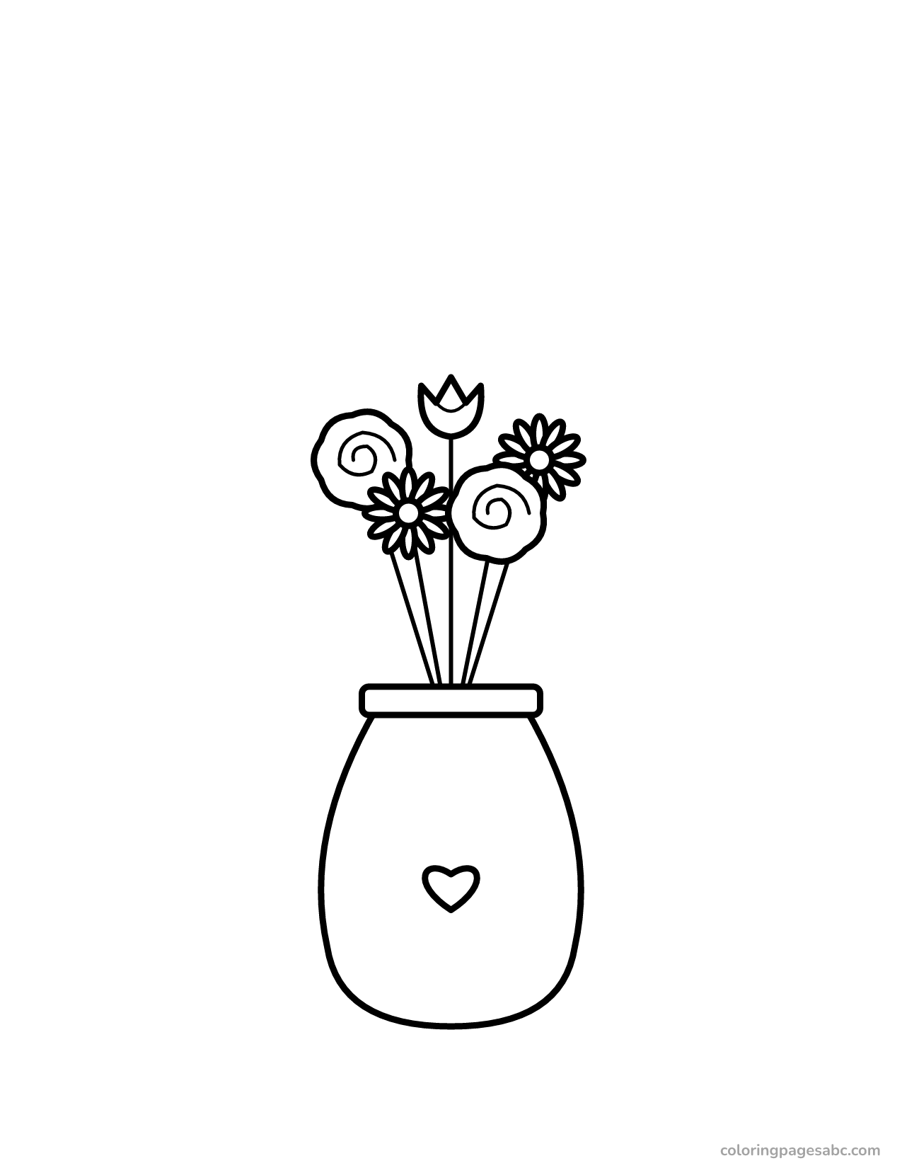 Bouquet of roses, a tulip and daisies in a vase