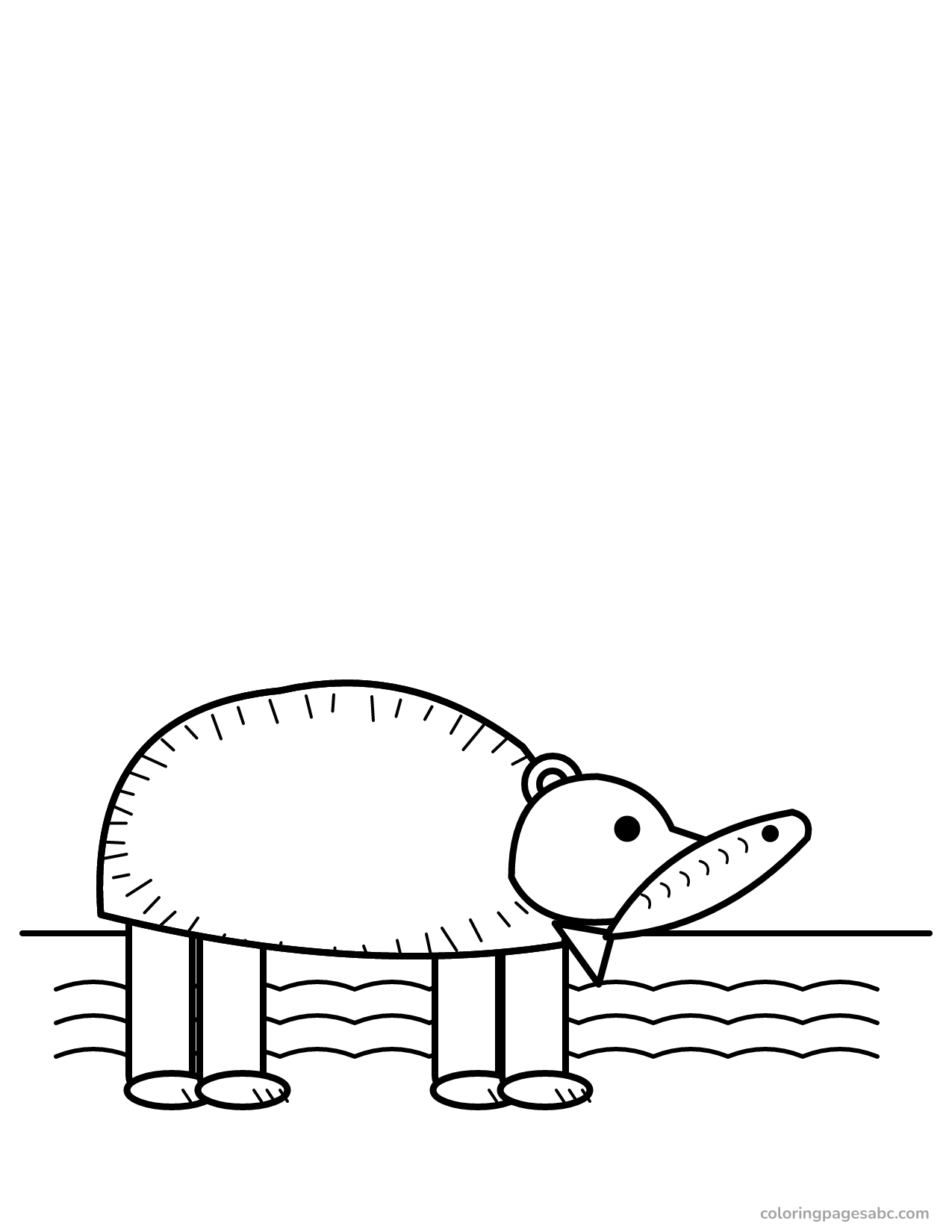 Brown bear catching a salmon in the river coloring page