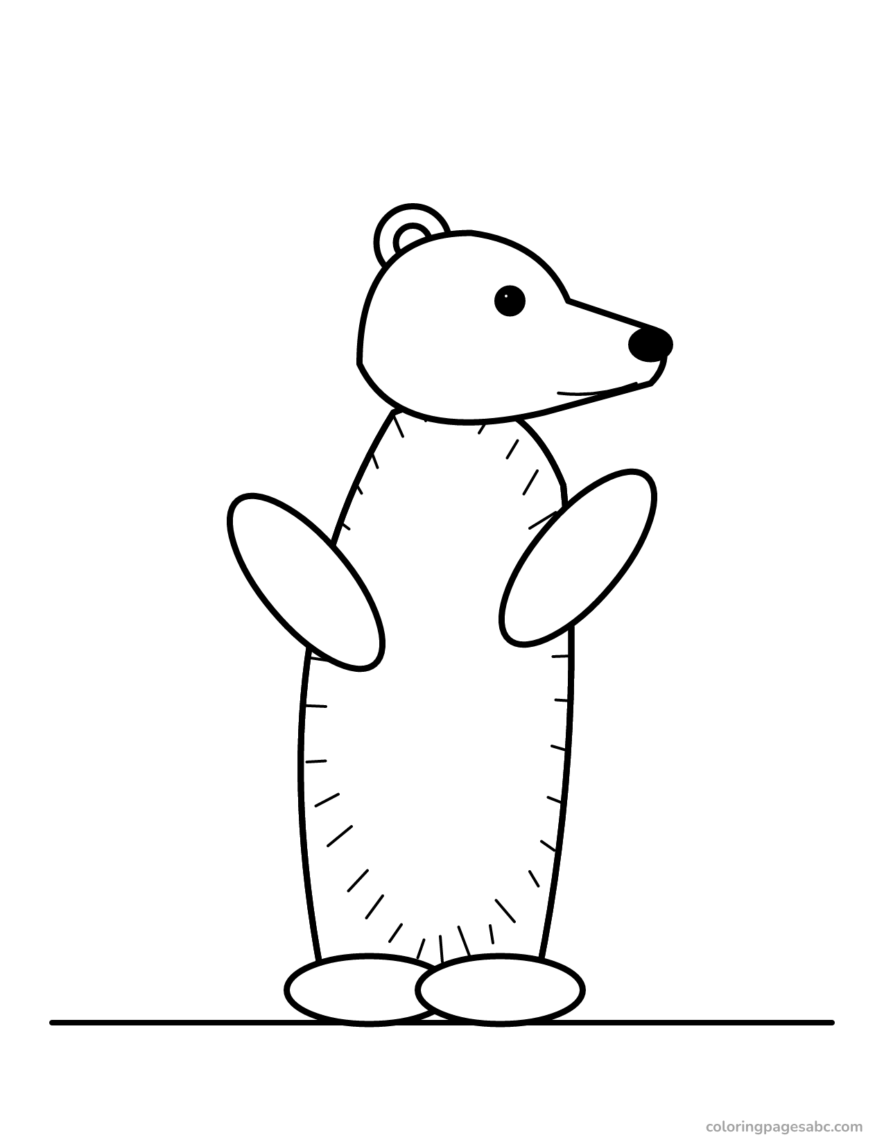 Brown bear standing on its hind legs coloring page