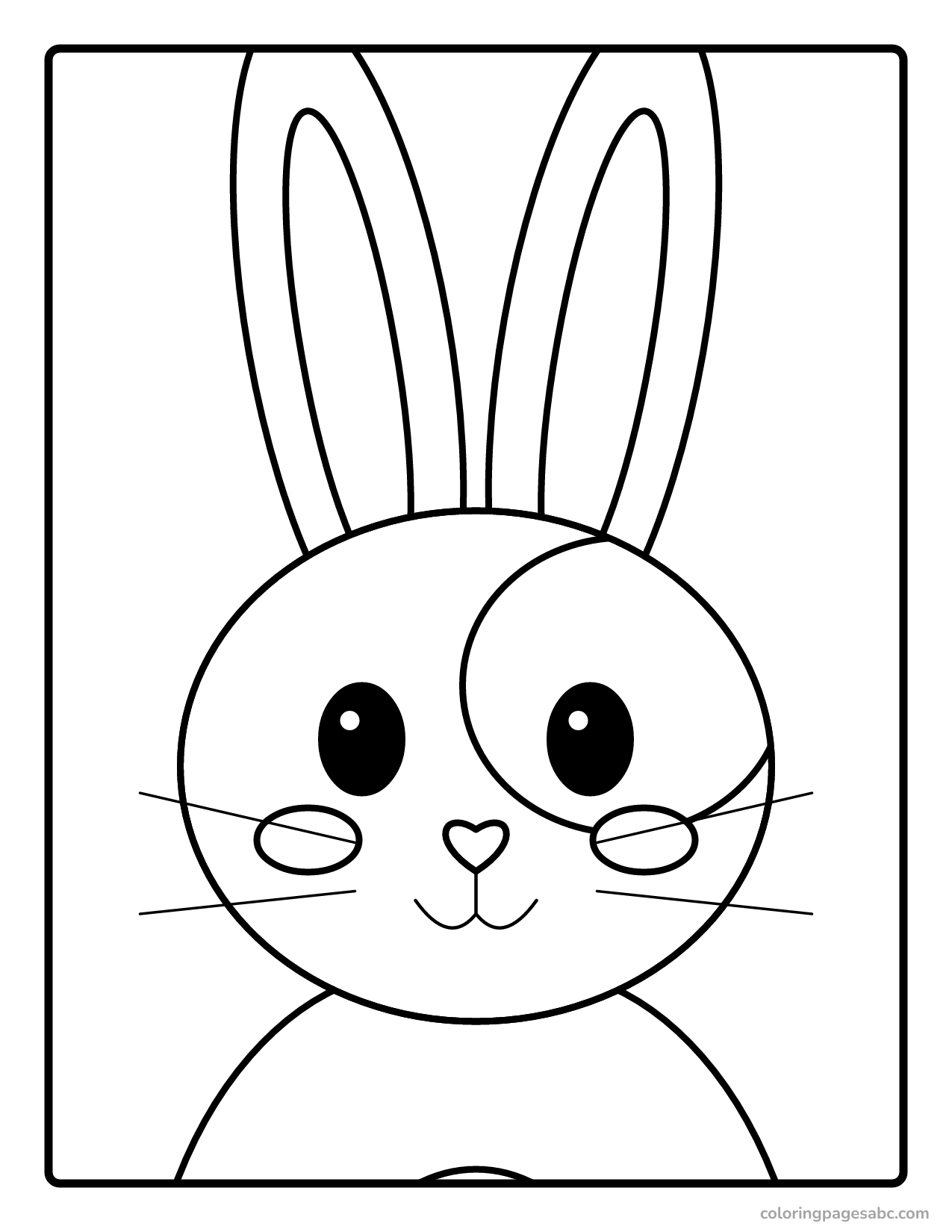 Bunny face to color online