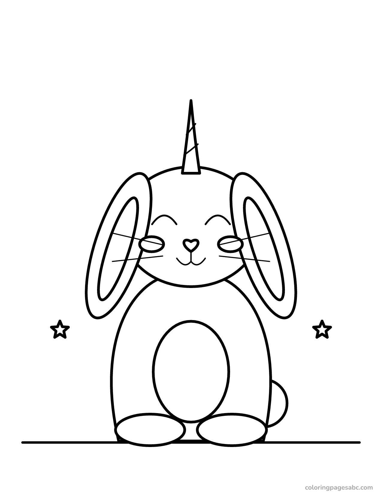 Bunny unicorn to color online