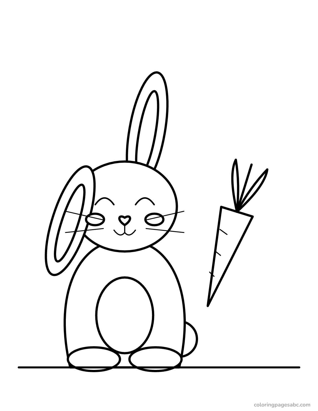 Bunny with a carrot to color online