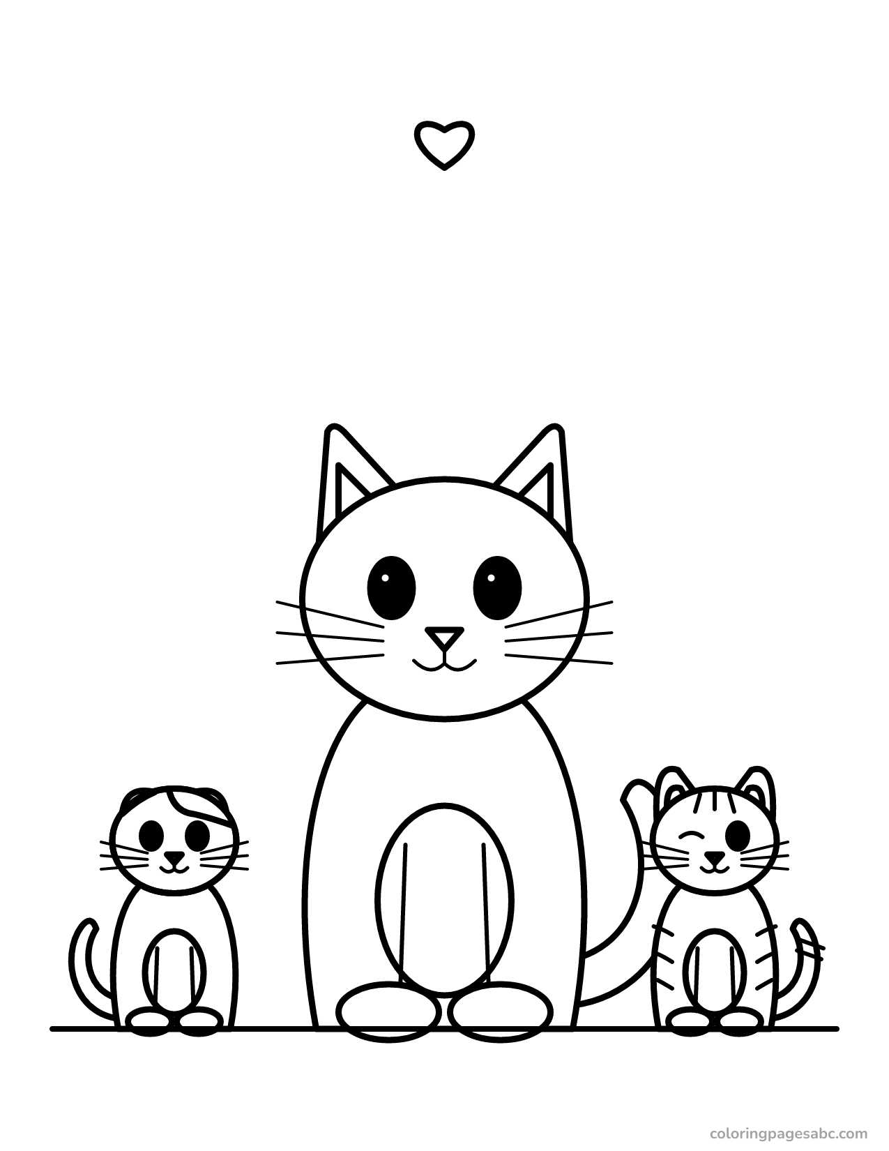 Cat family to color online