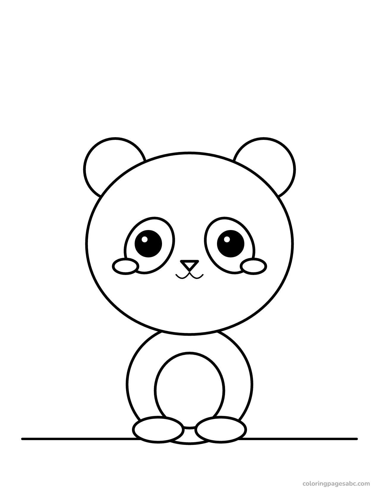 Chibi panda with big eye patches coloring page