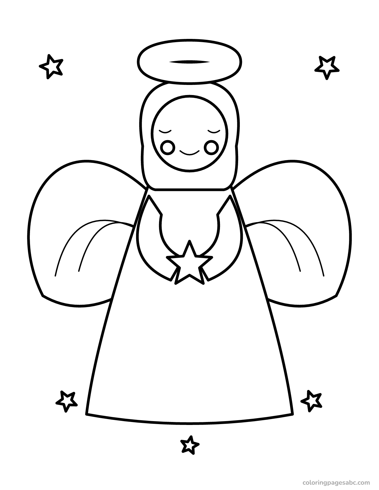 Christmas angel to color online