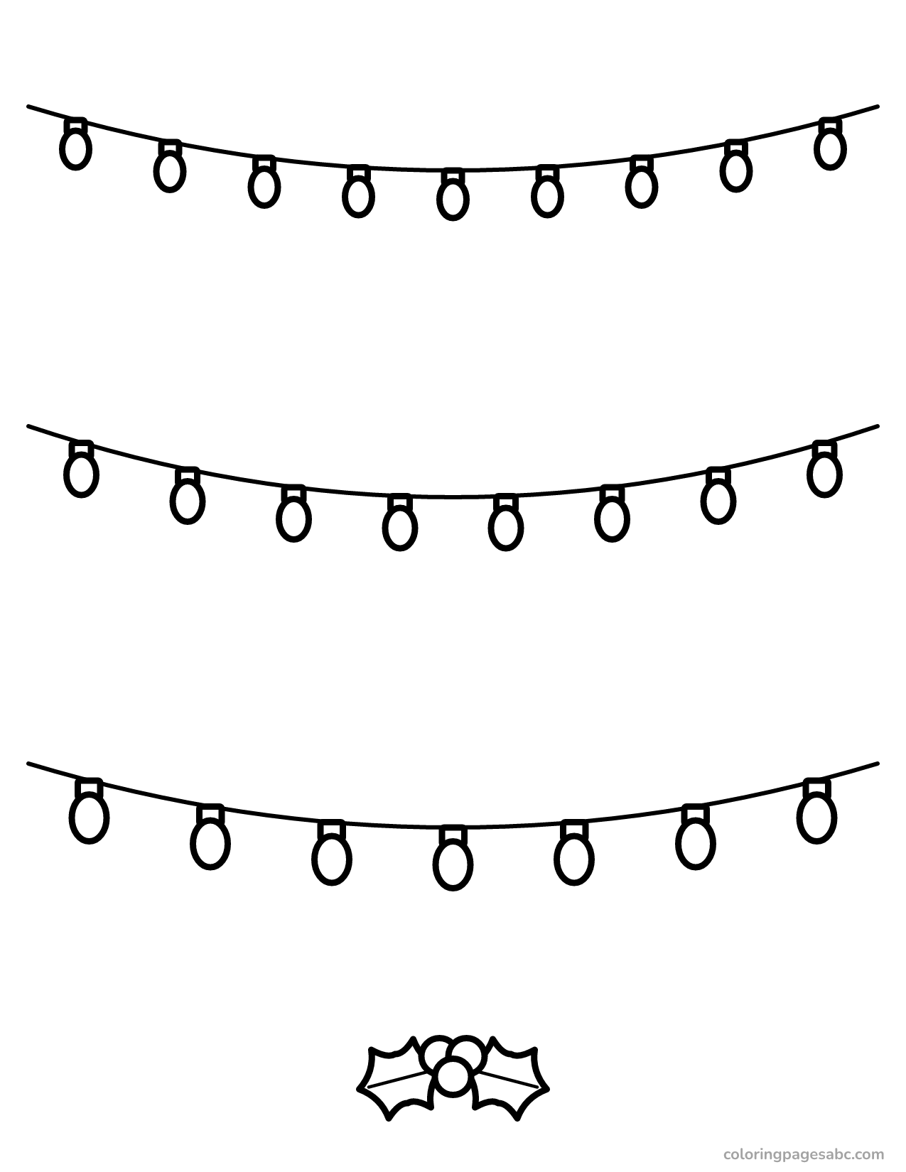 Christmas lights to color online