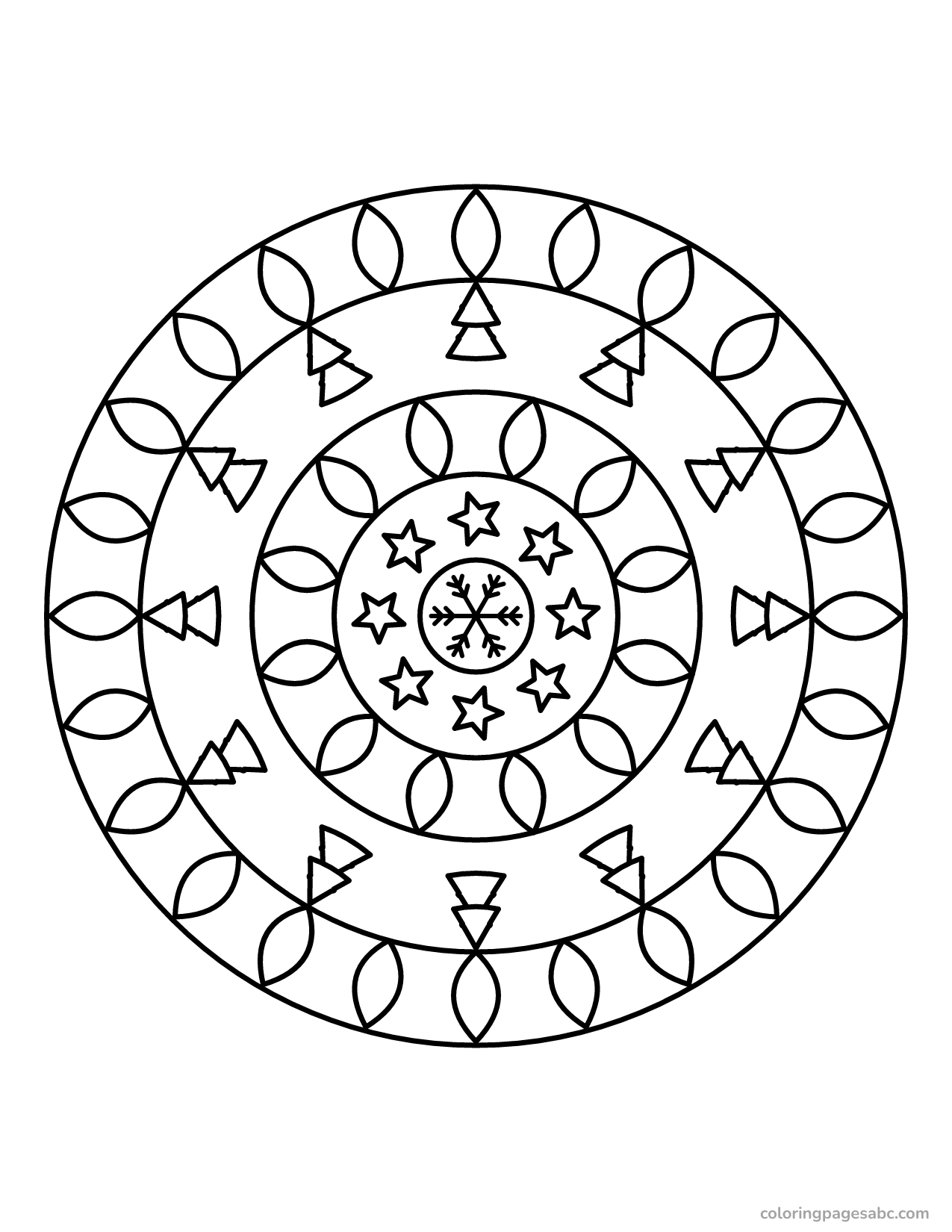 Christmas mandala to color online