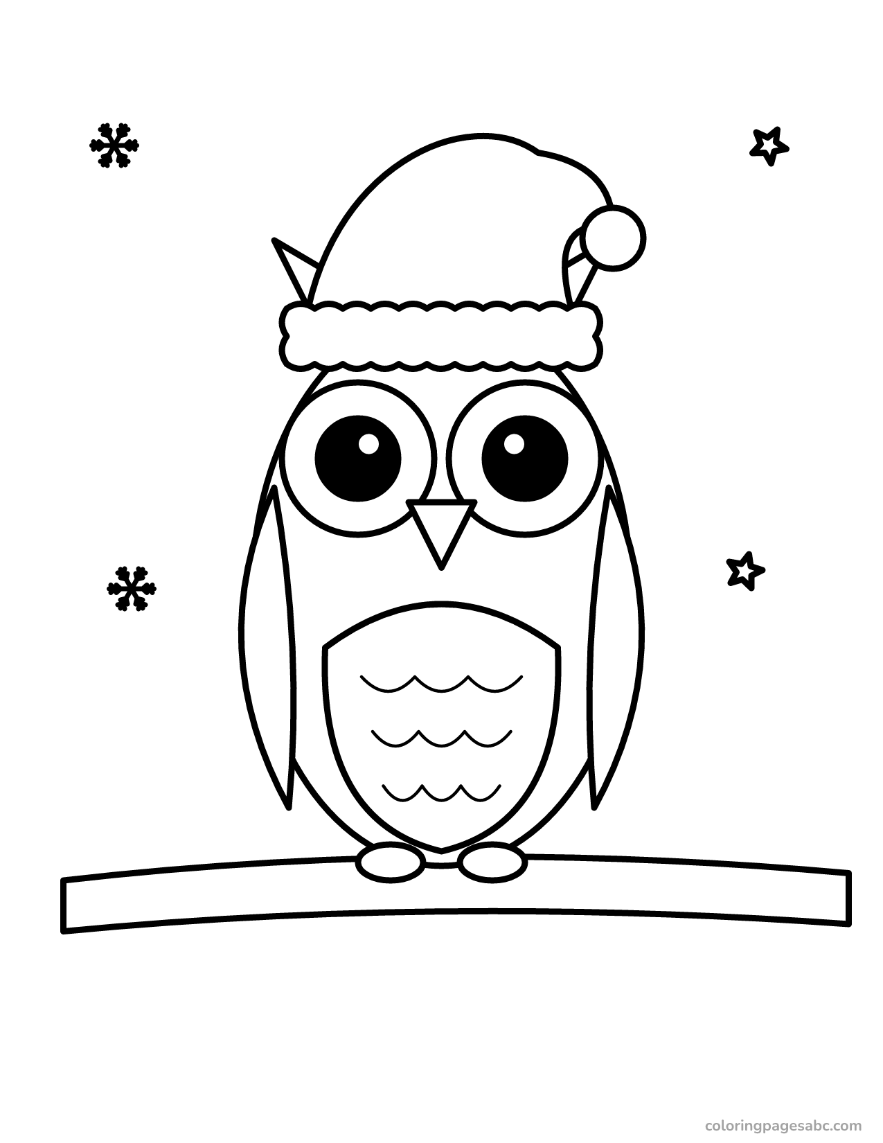 Christmas owl to color online