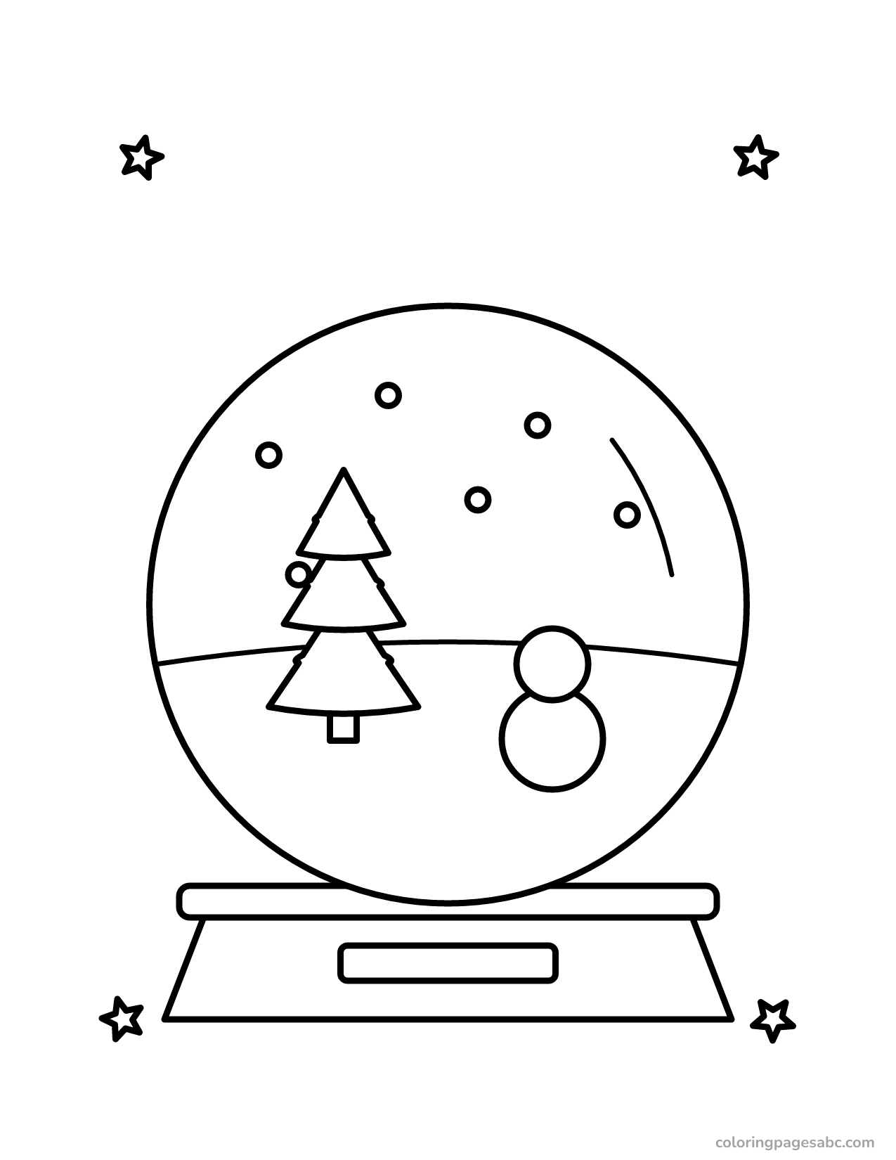 Christmas snow globe to color online