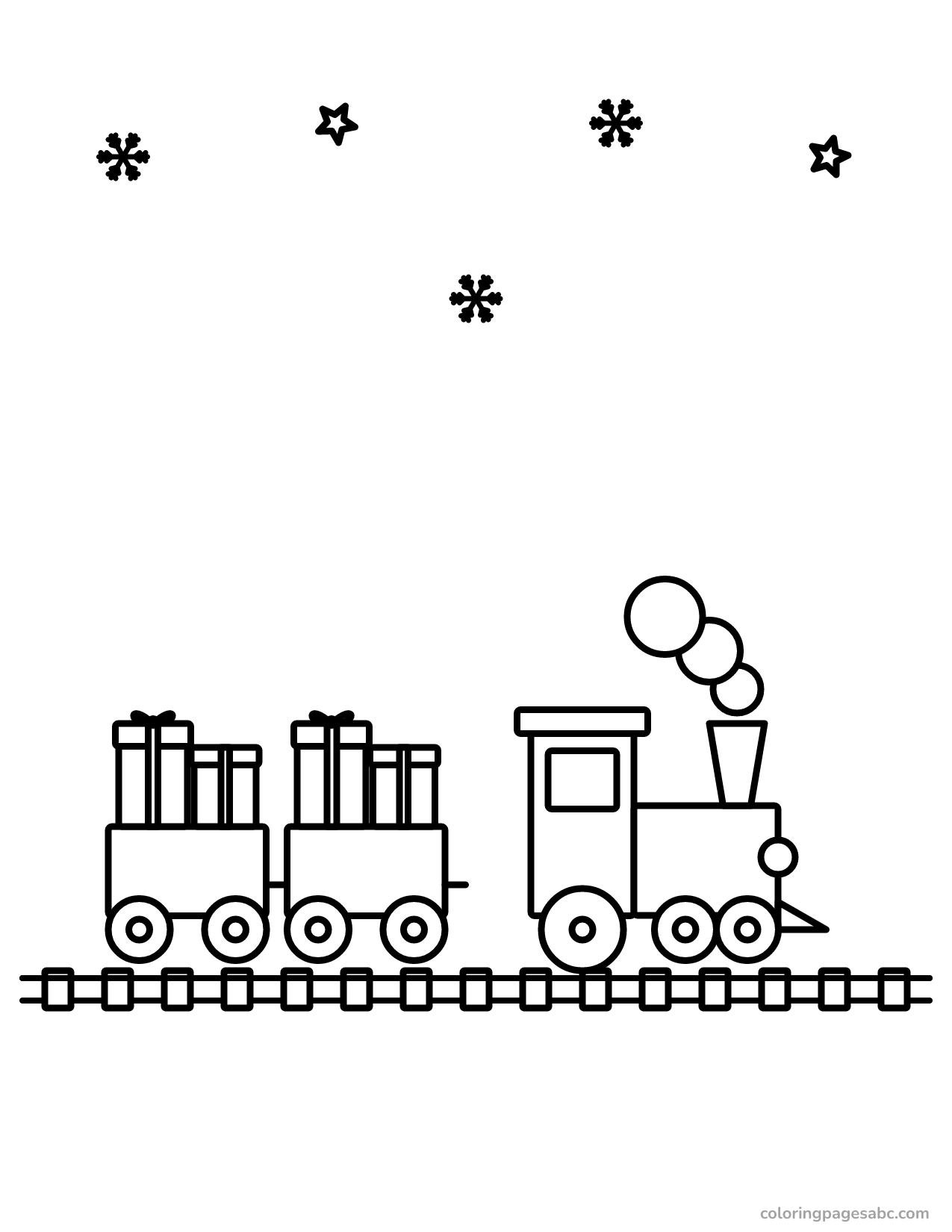 Christmas train to color online