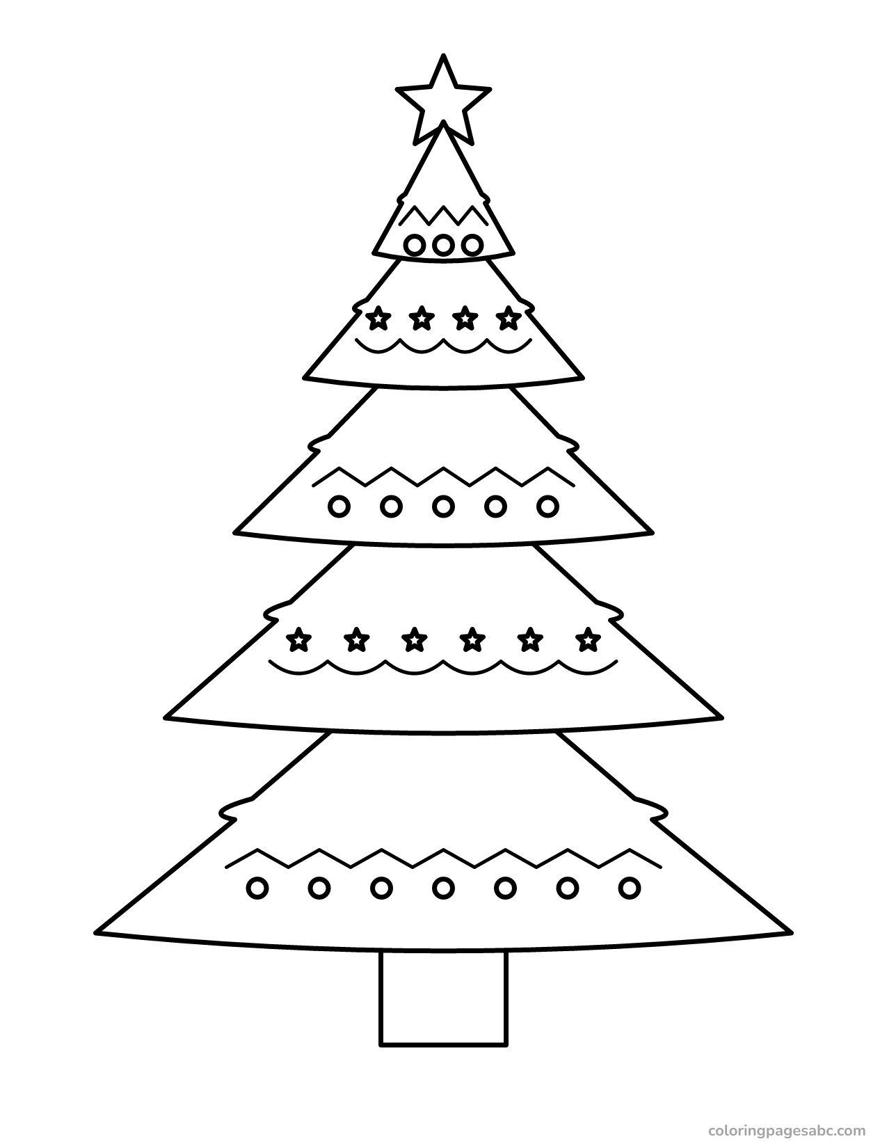 Christmas tree with patterns to color online