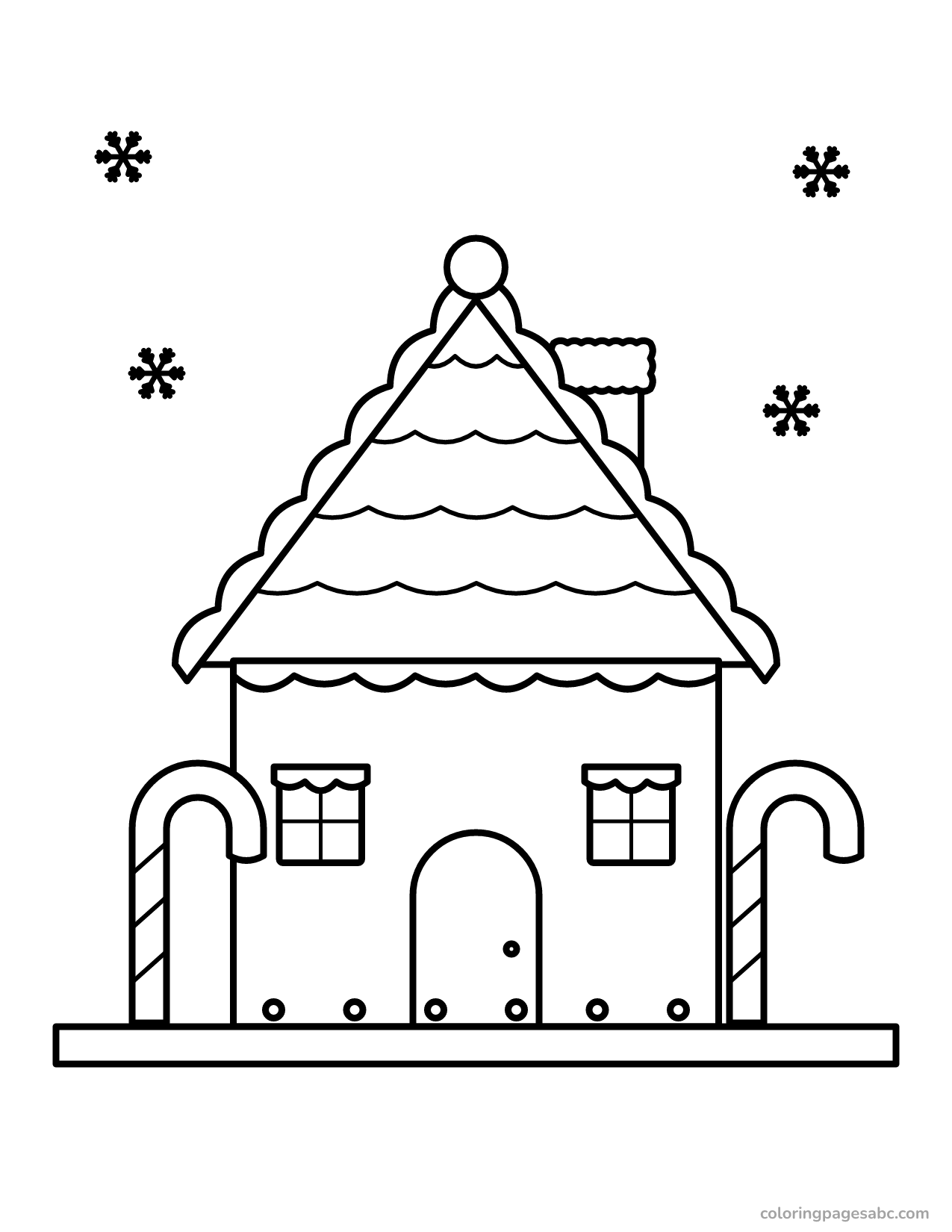Classic gingerbread house to color online