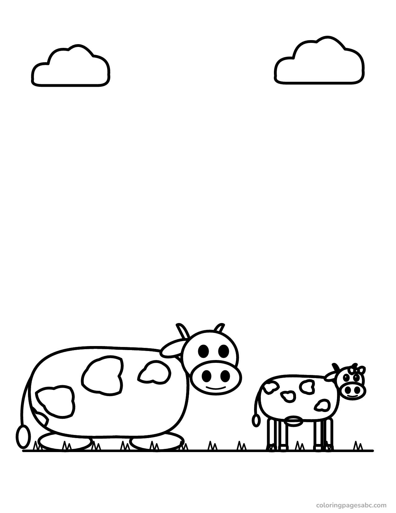 Cow and calf to color online