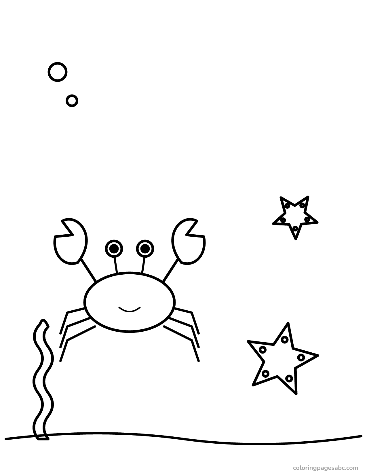 Crab and starfish to color online