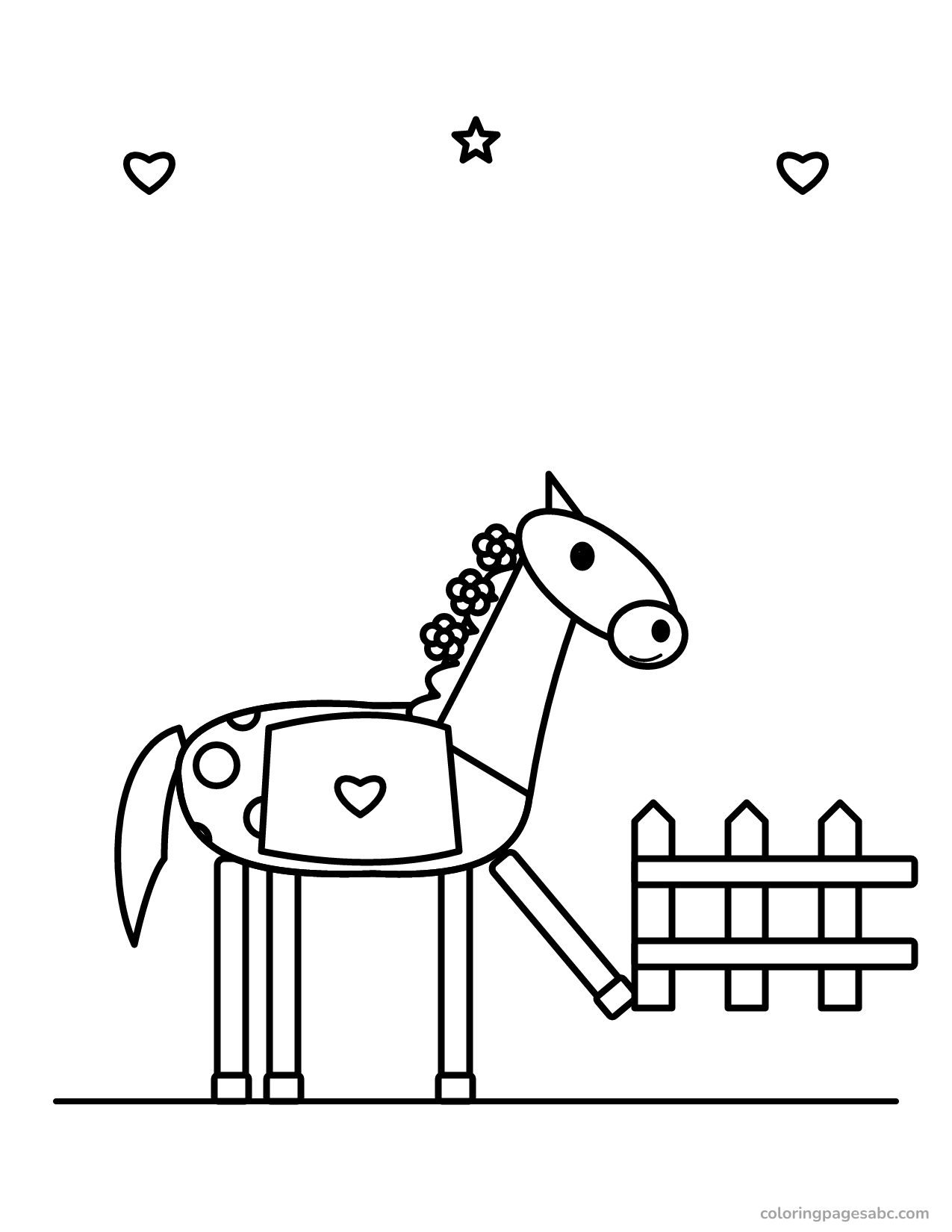 Cute pony to color online