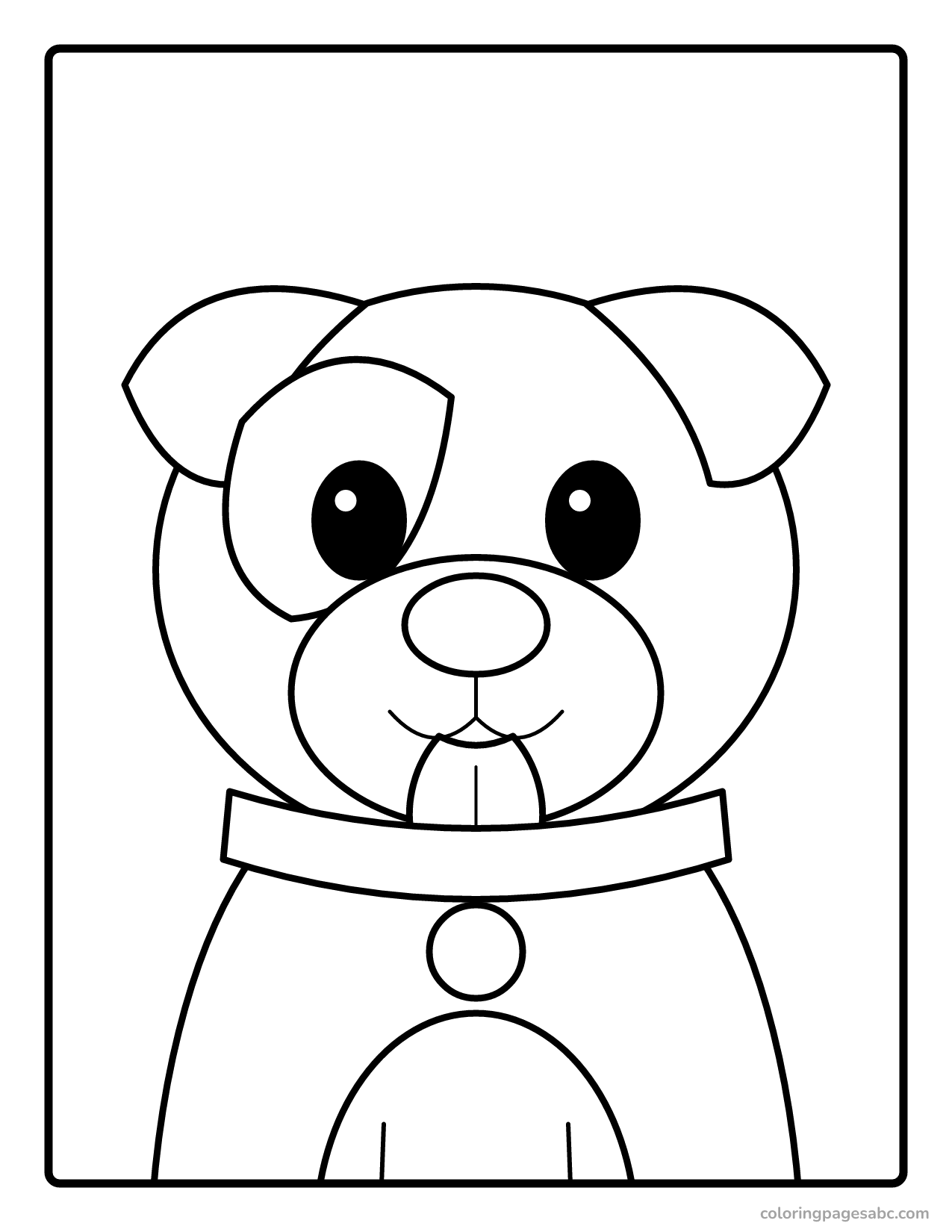 Cute puppy face to color online