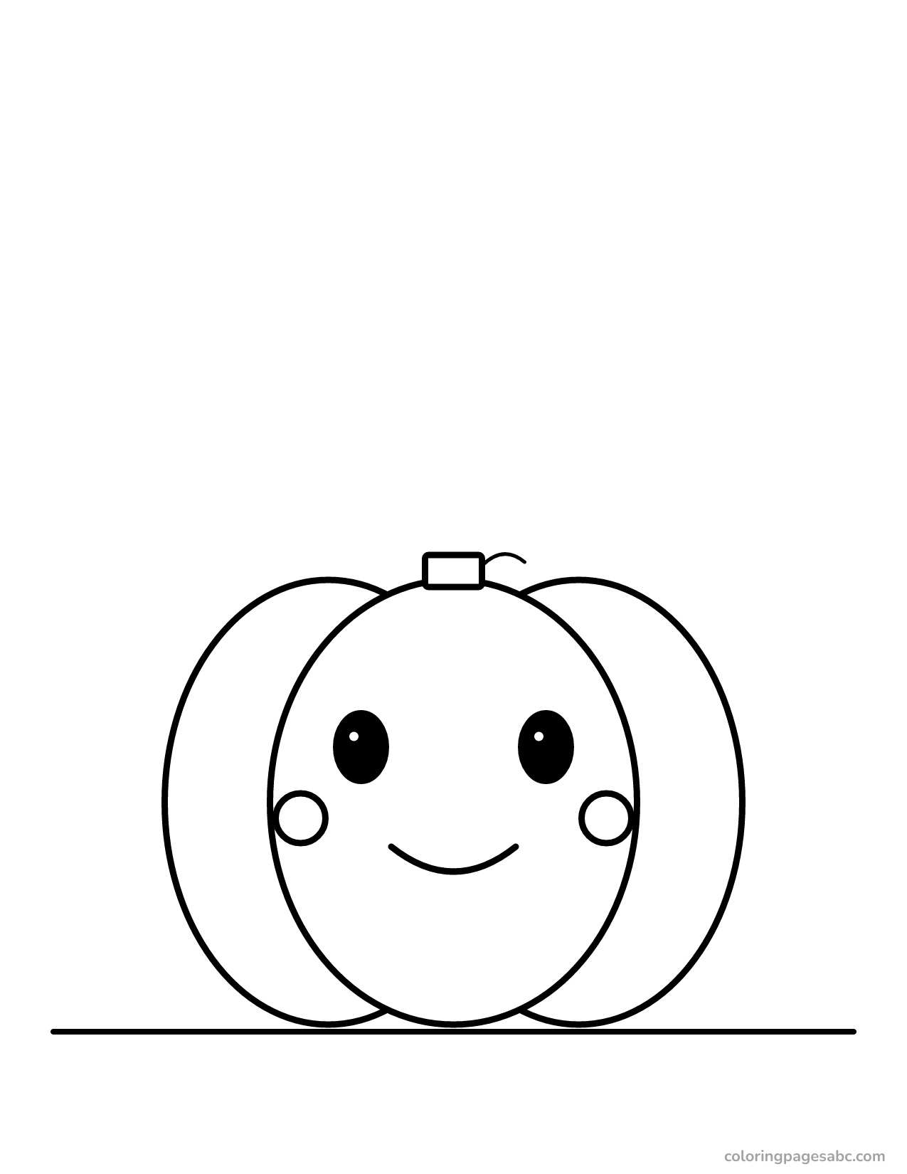 Cute smiling pumpkin to color online