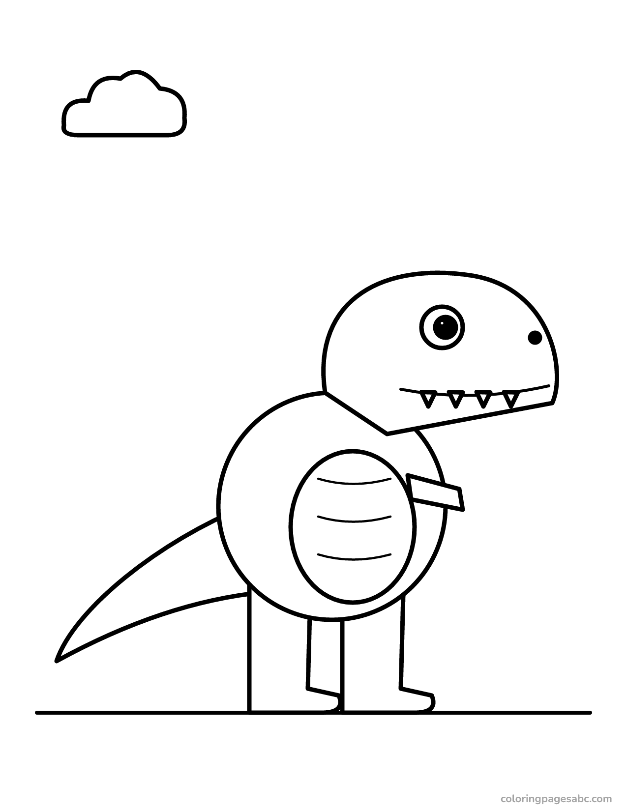 Cute T. rex to color online