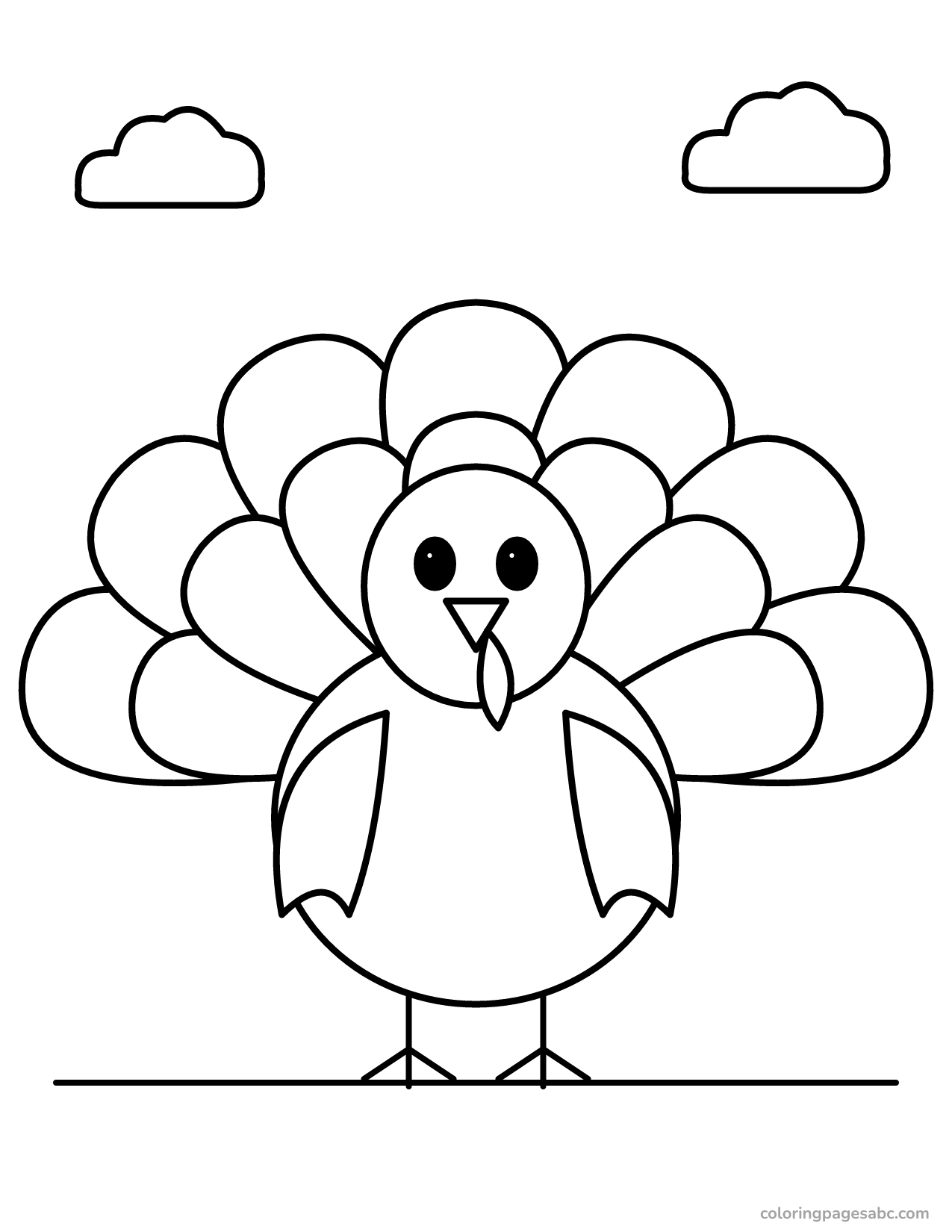 Cute turkey to color online