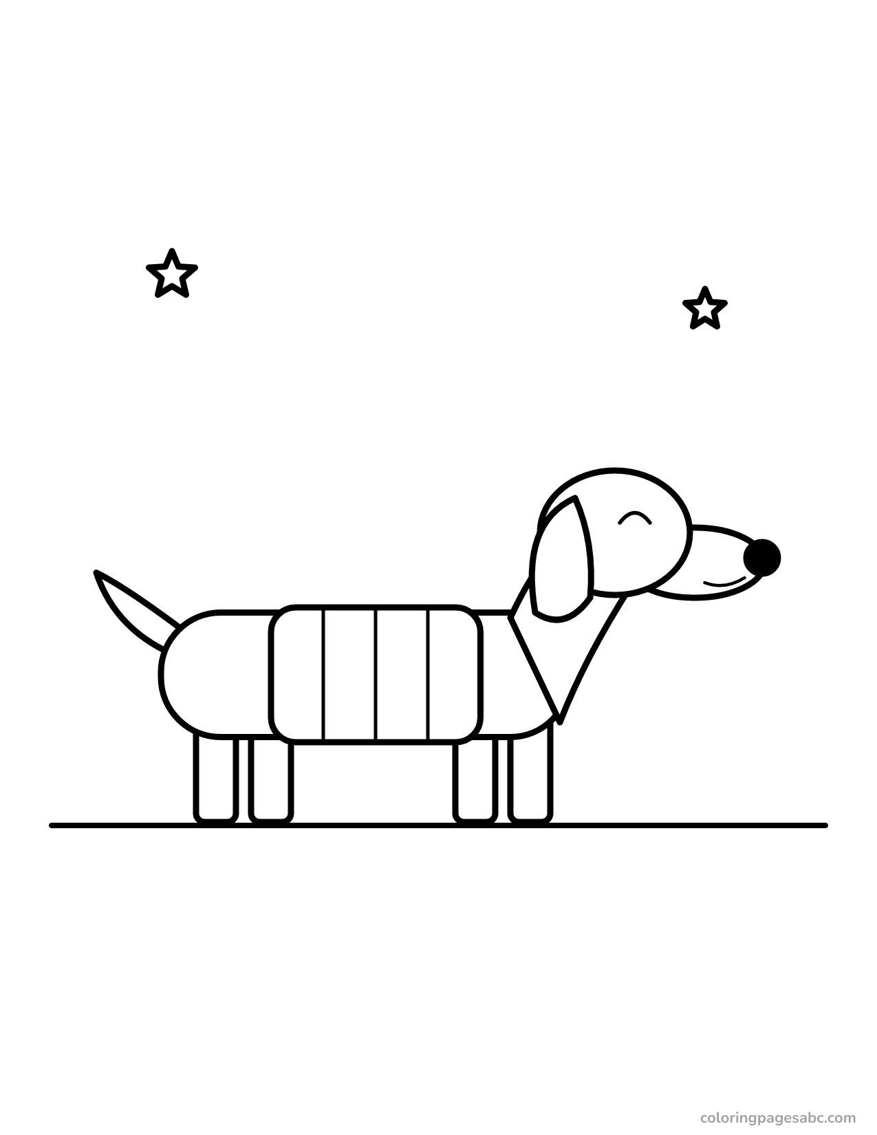 Dachshund in a sweater to color online