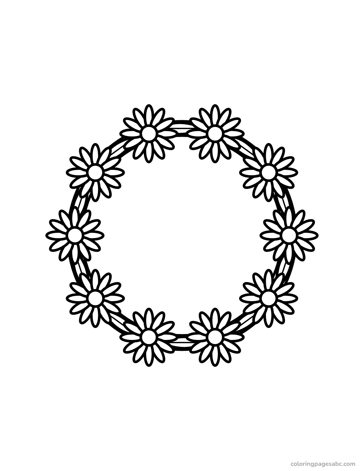 Daisy crown to color online