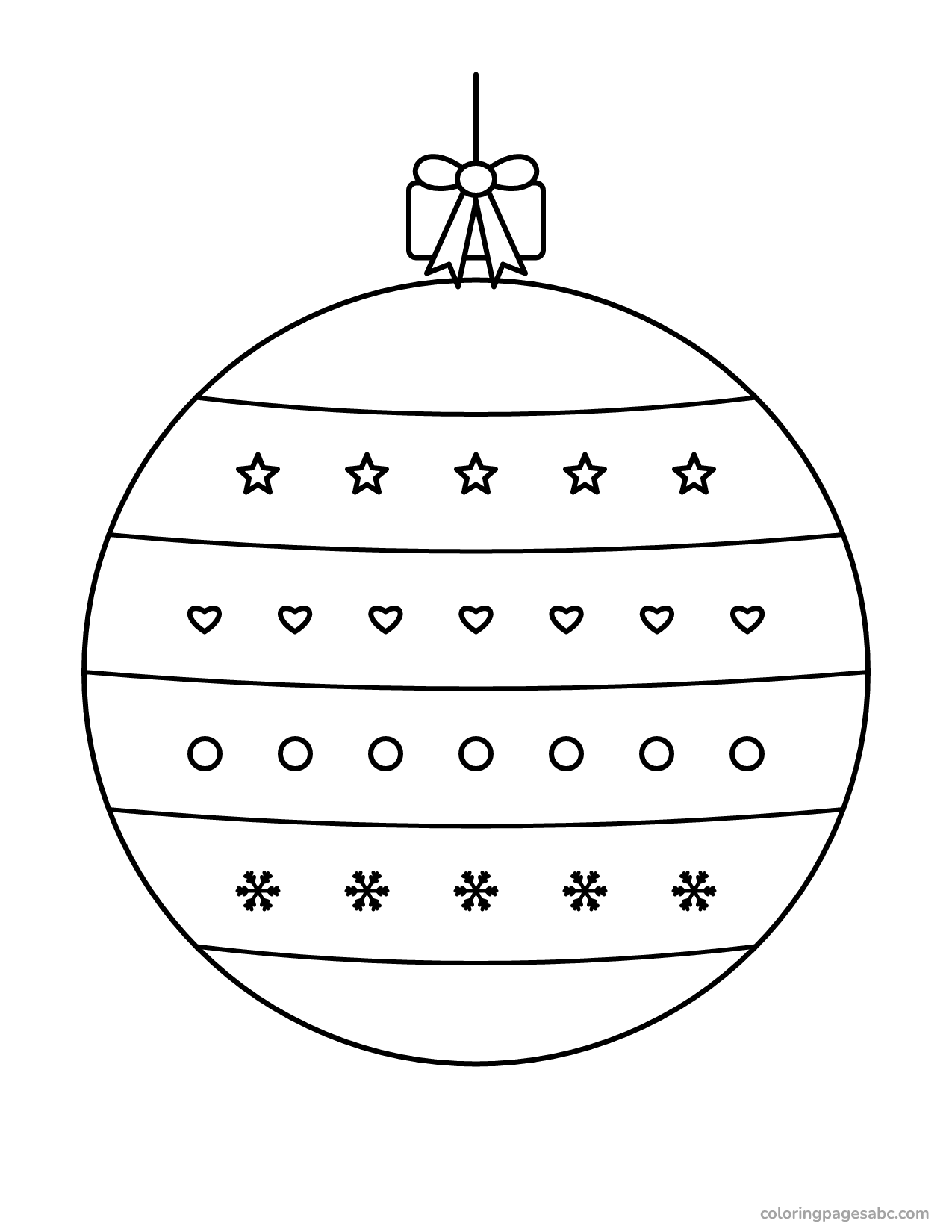 Detailed Christmas ornament to color online