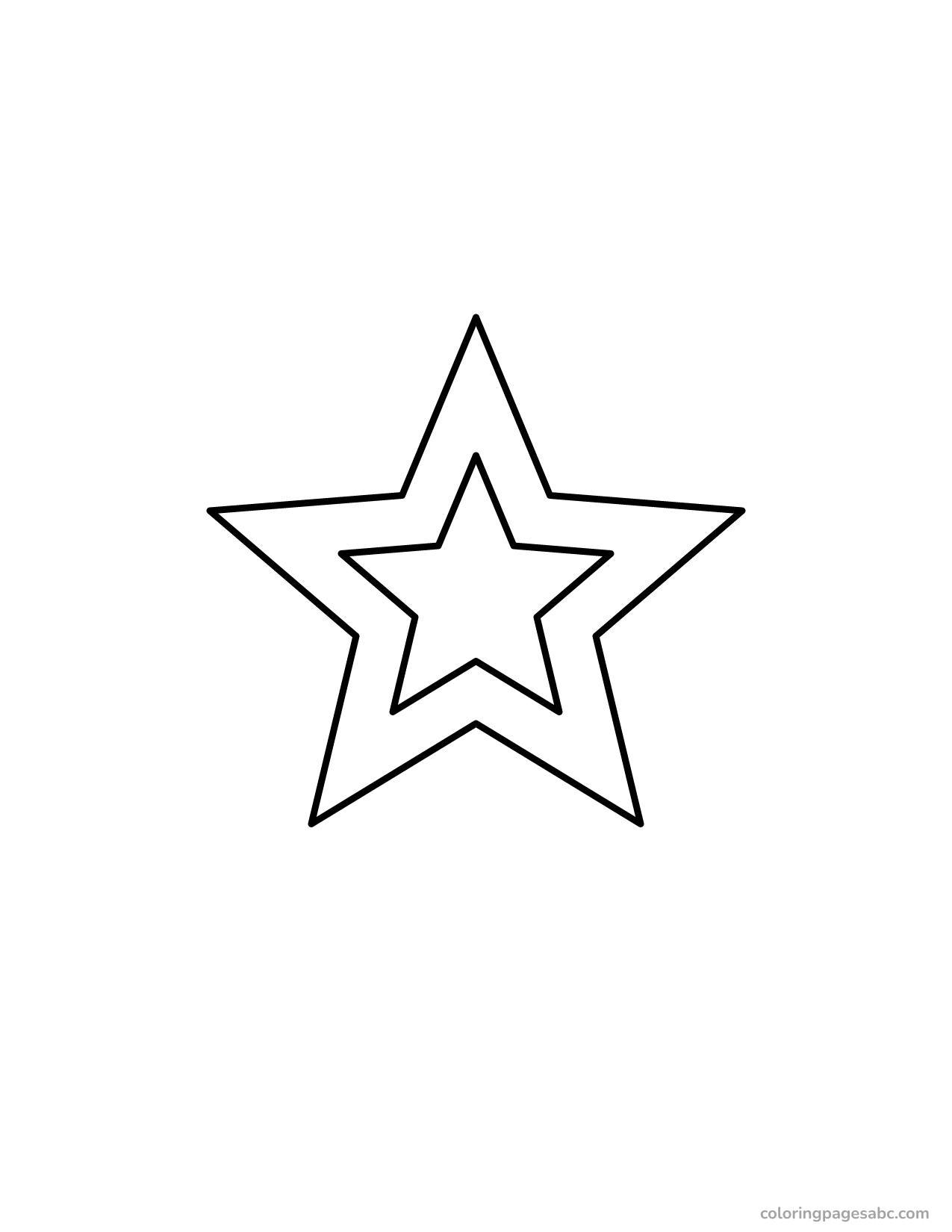 Easy big star with a smaller star inside coloring page