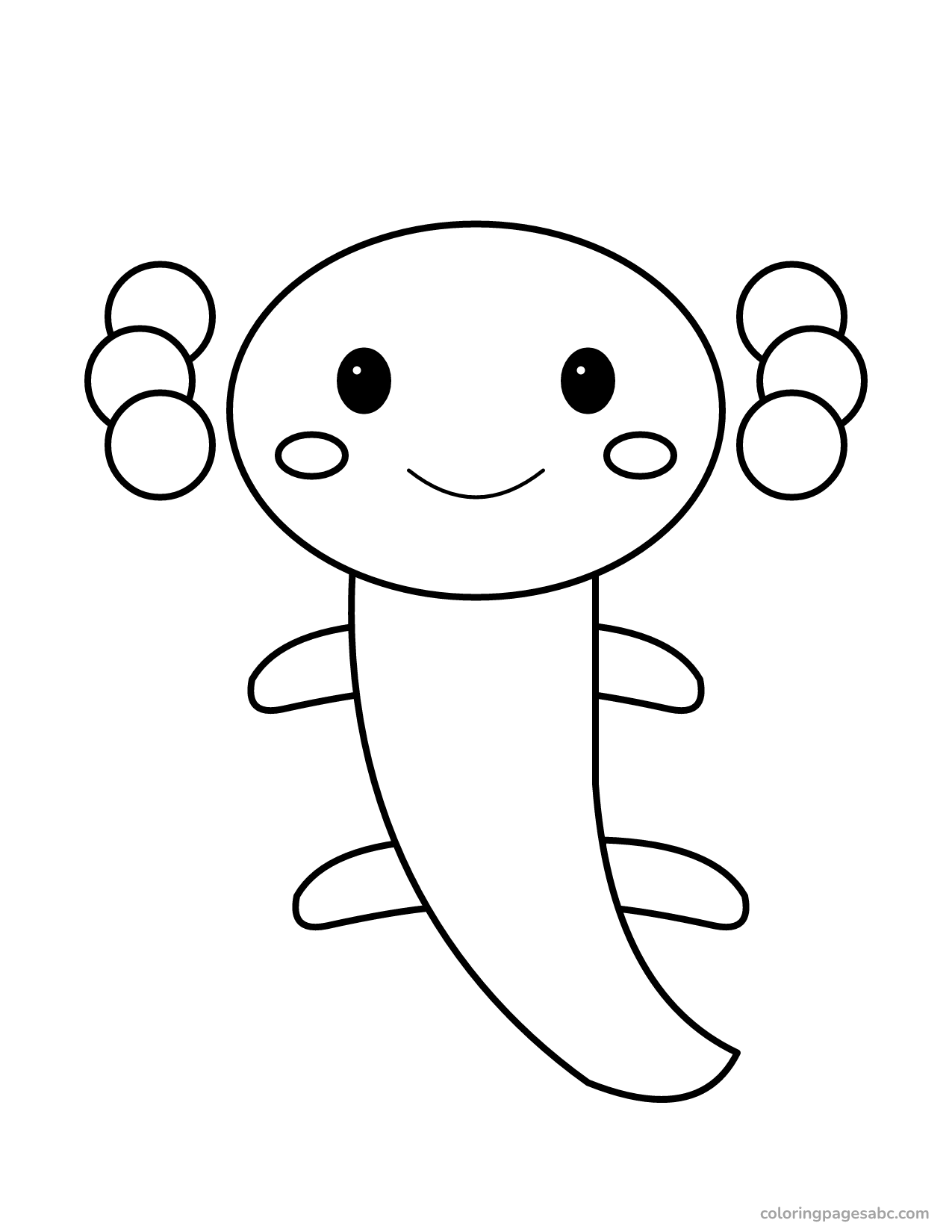Easy axolotl to color online