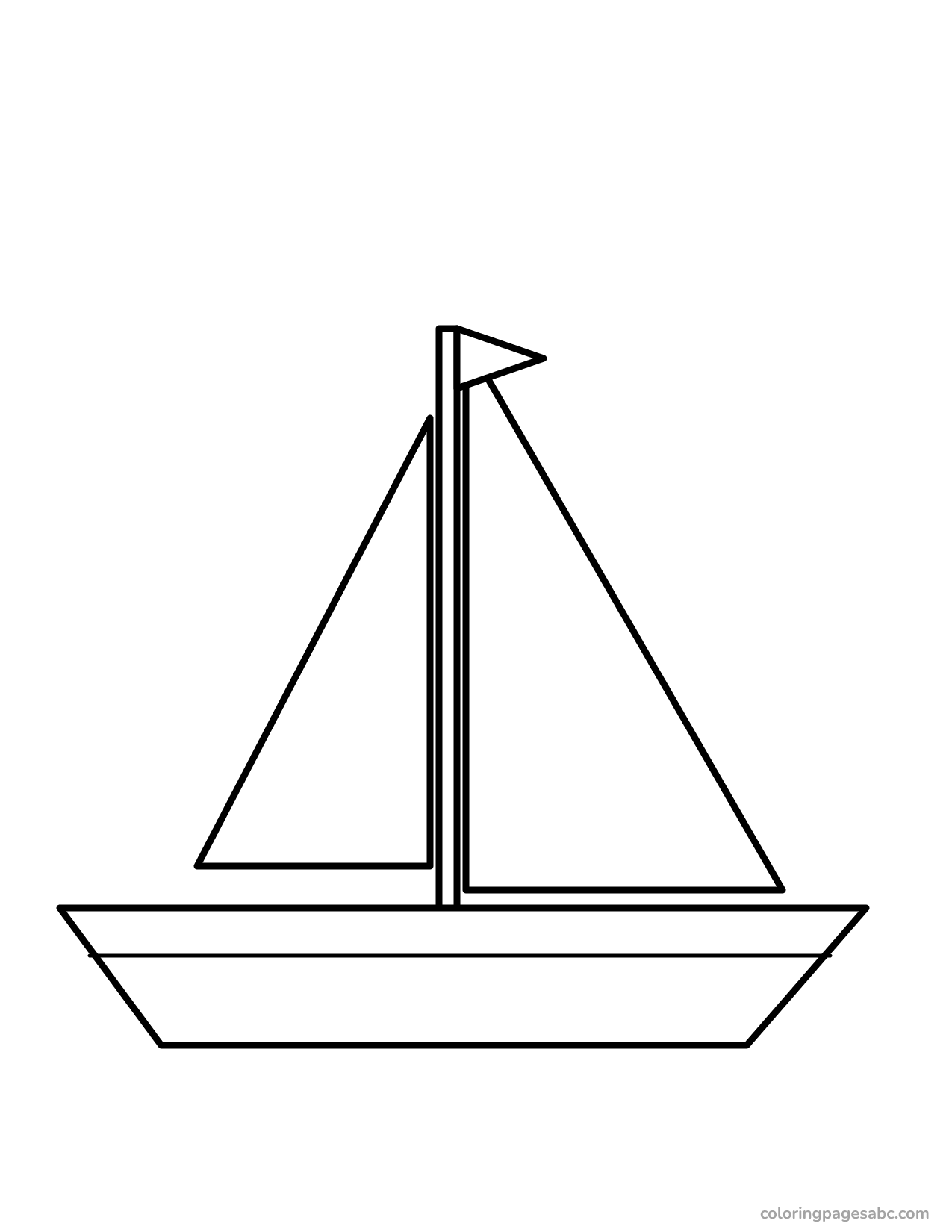 Easy boat to color online