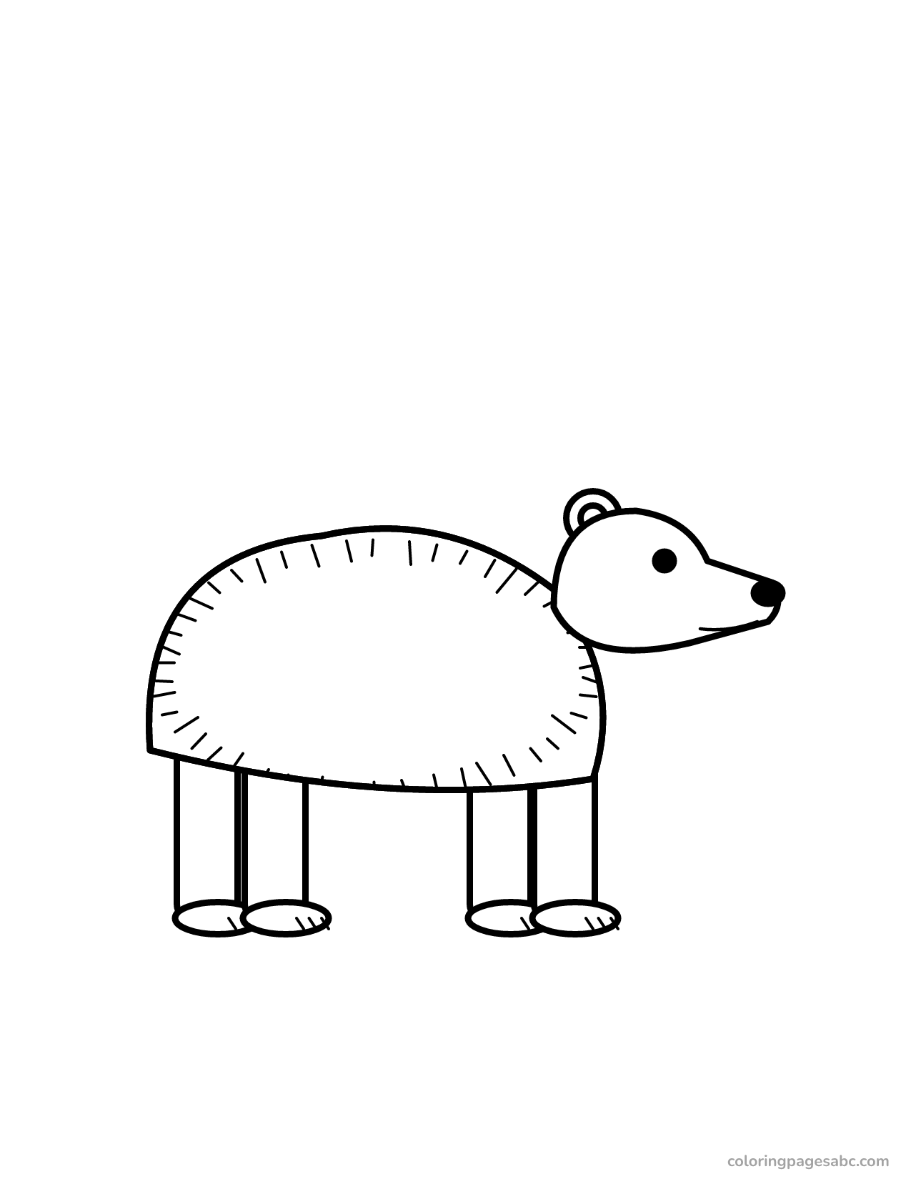 Easy big brown bear coloring page for toddlers