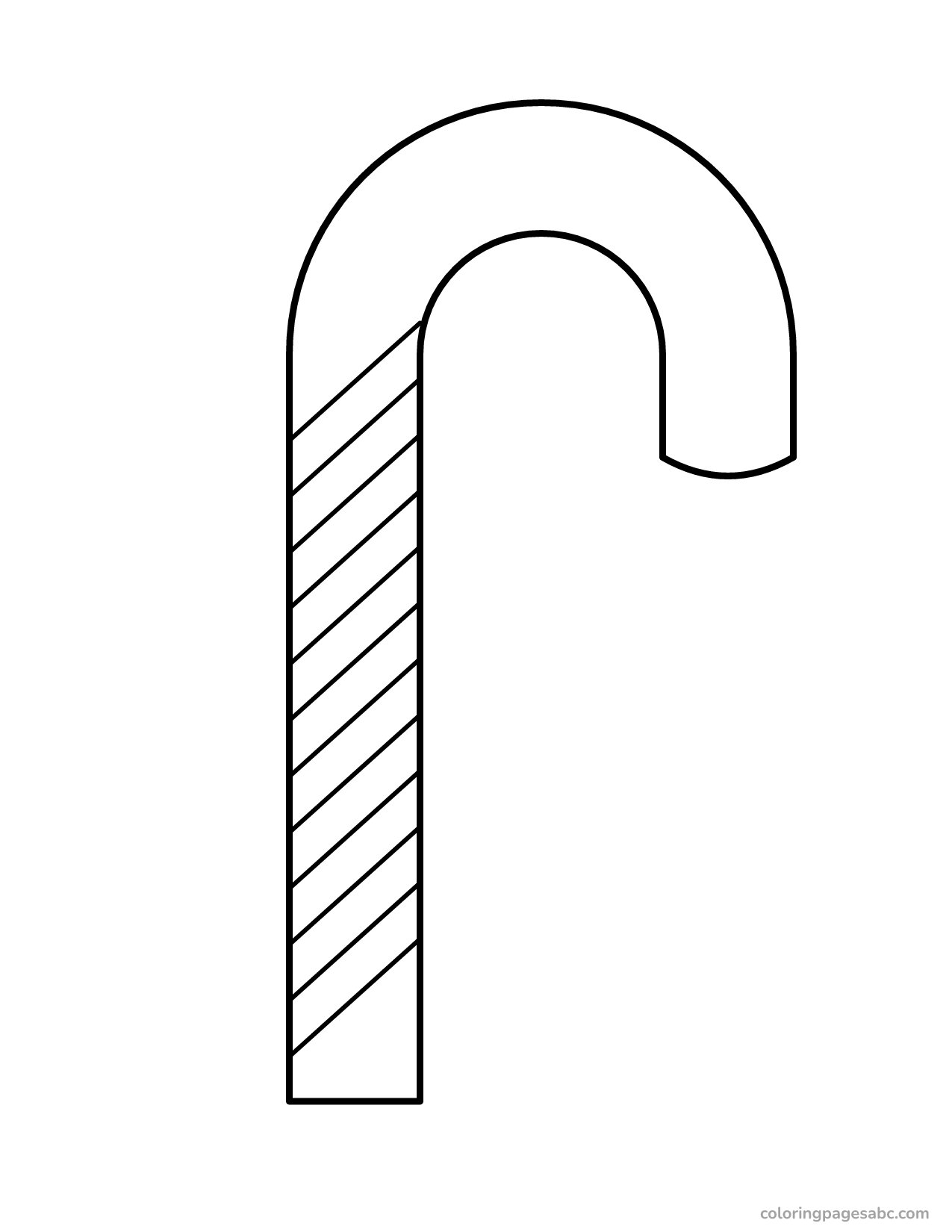 Easy candy cane to color online