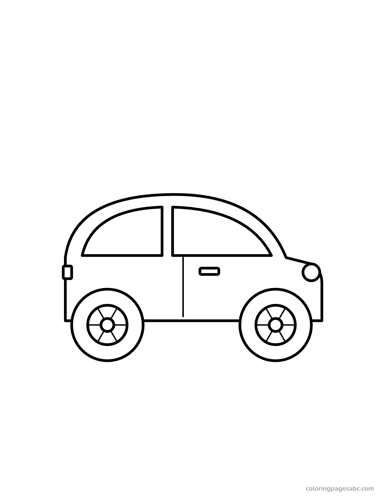 Easy big car coloring page for toddlers