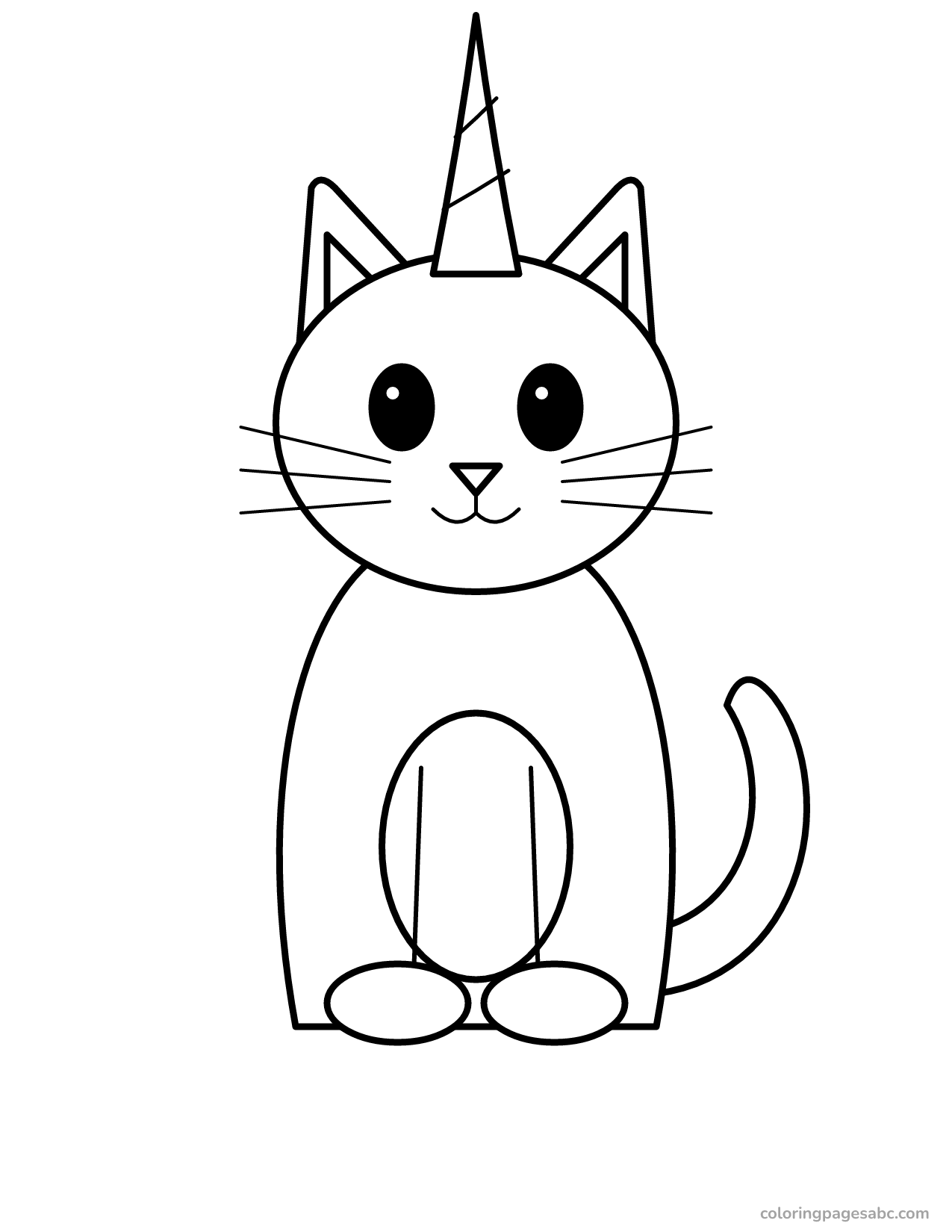 Easy caticorn to color online