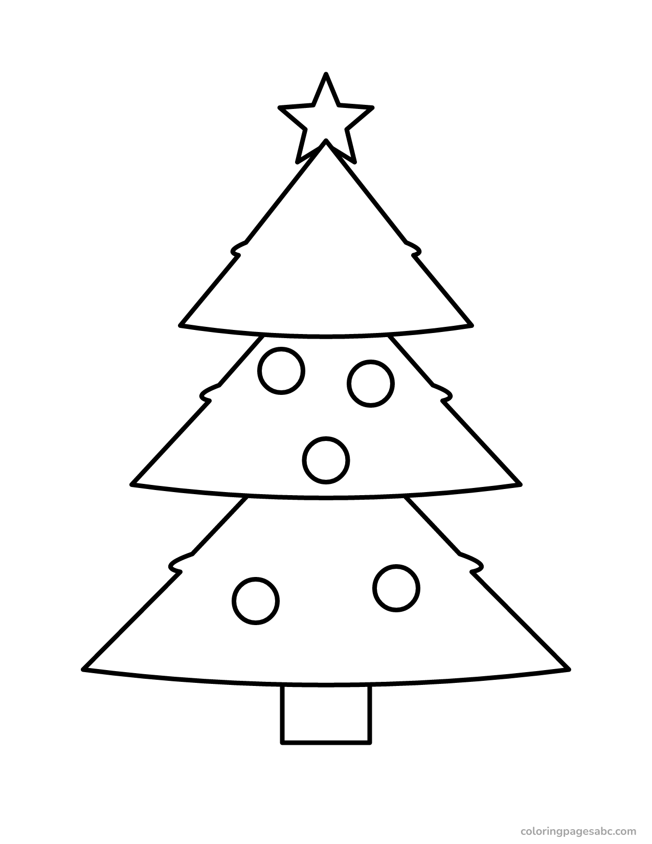 Easy Christmas tree to color online