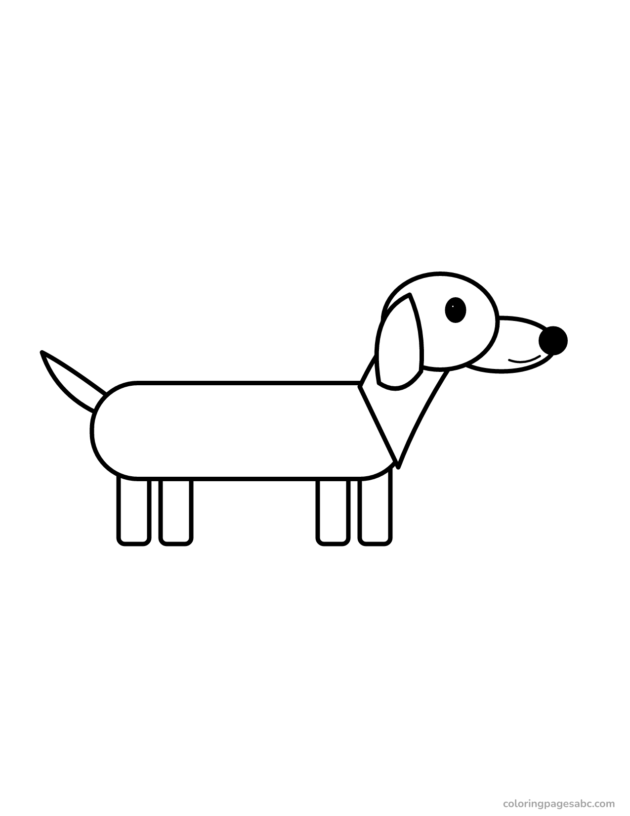 Easy dachshund to color online