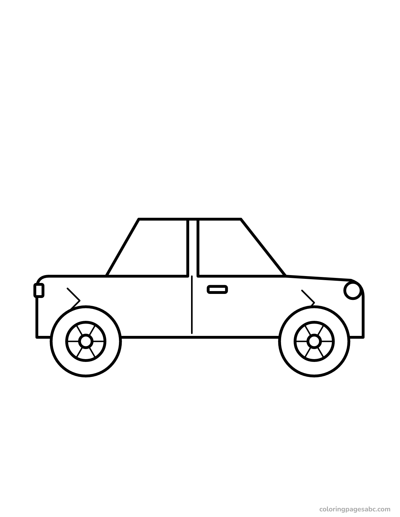 Easy big derby car coloring page for toddlers