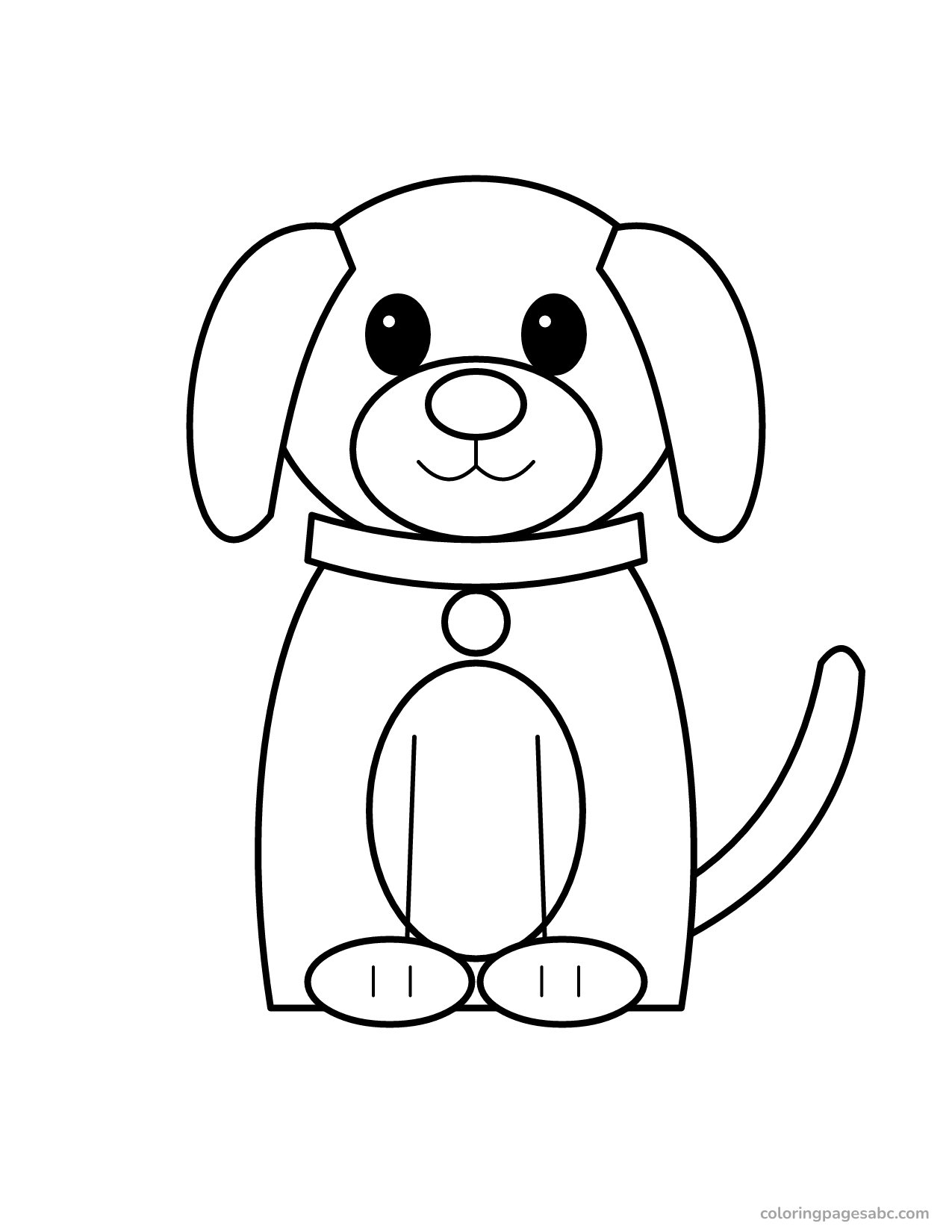 Easy dog to color online