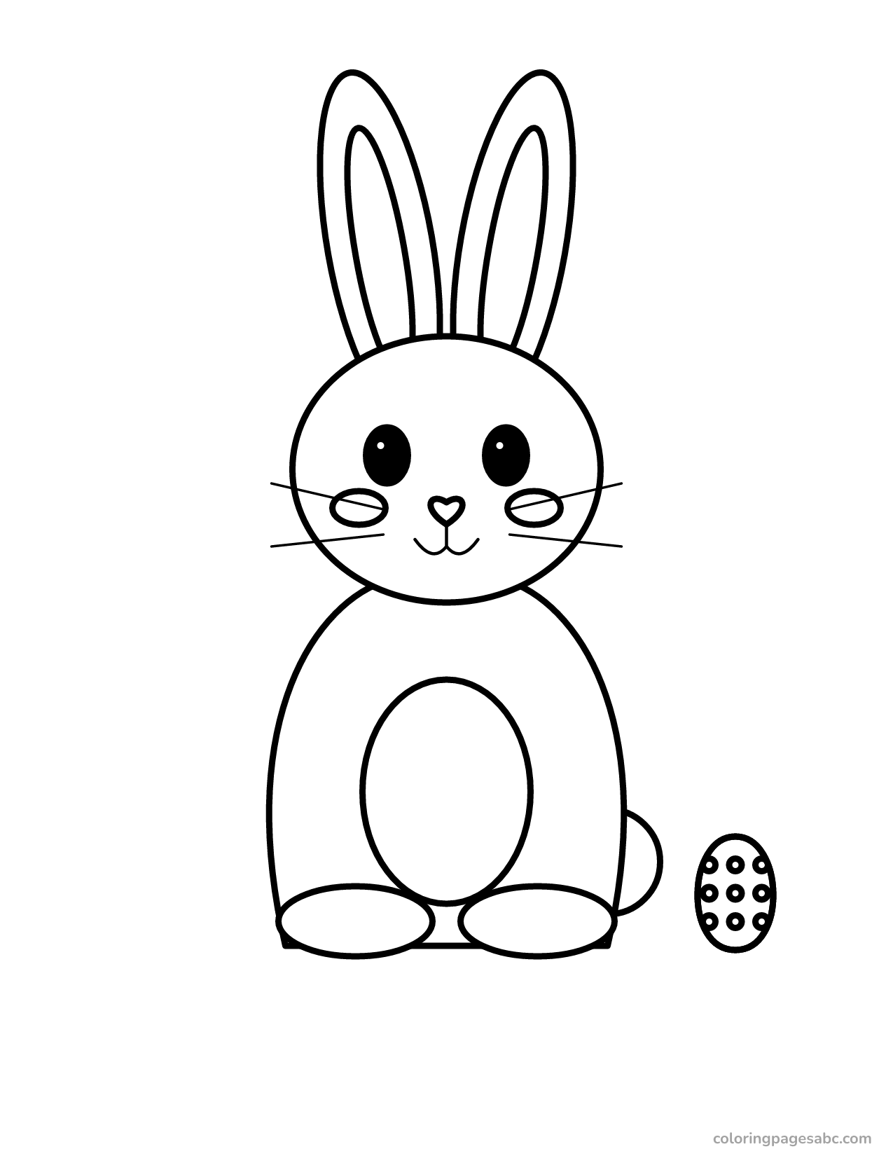 Easy big Easter bunny with a dotted egg for toddlers