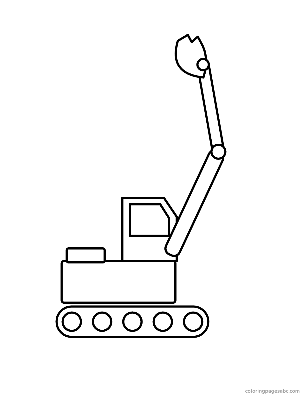 Easy big excavator coloring page for toddlers