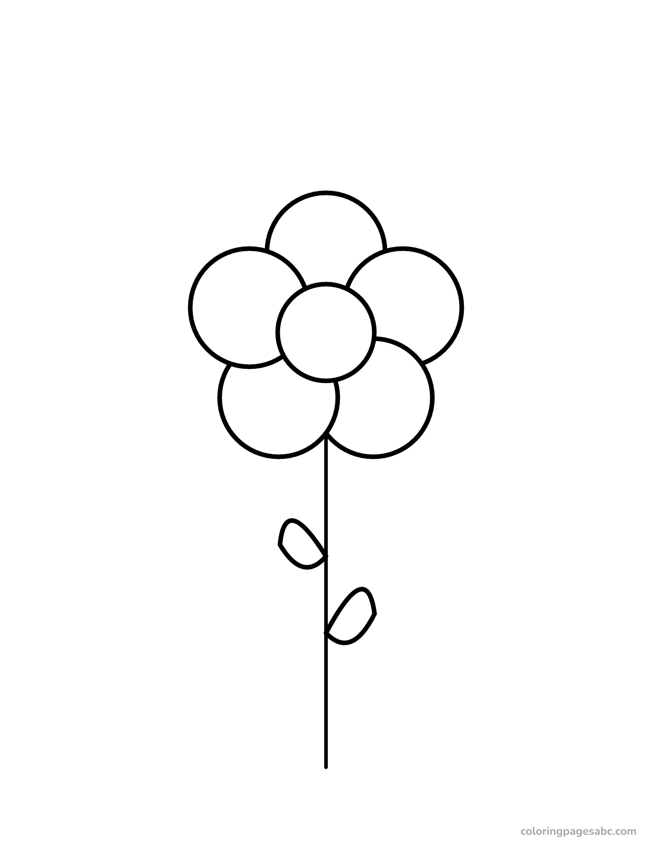Easy flower to color online