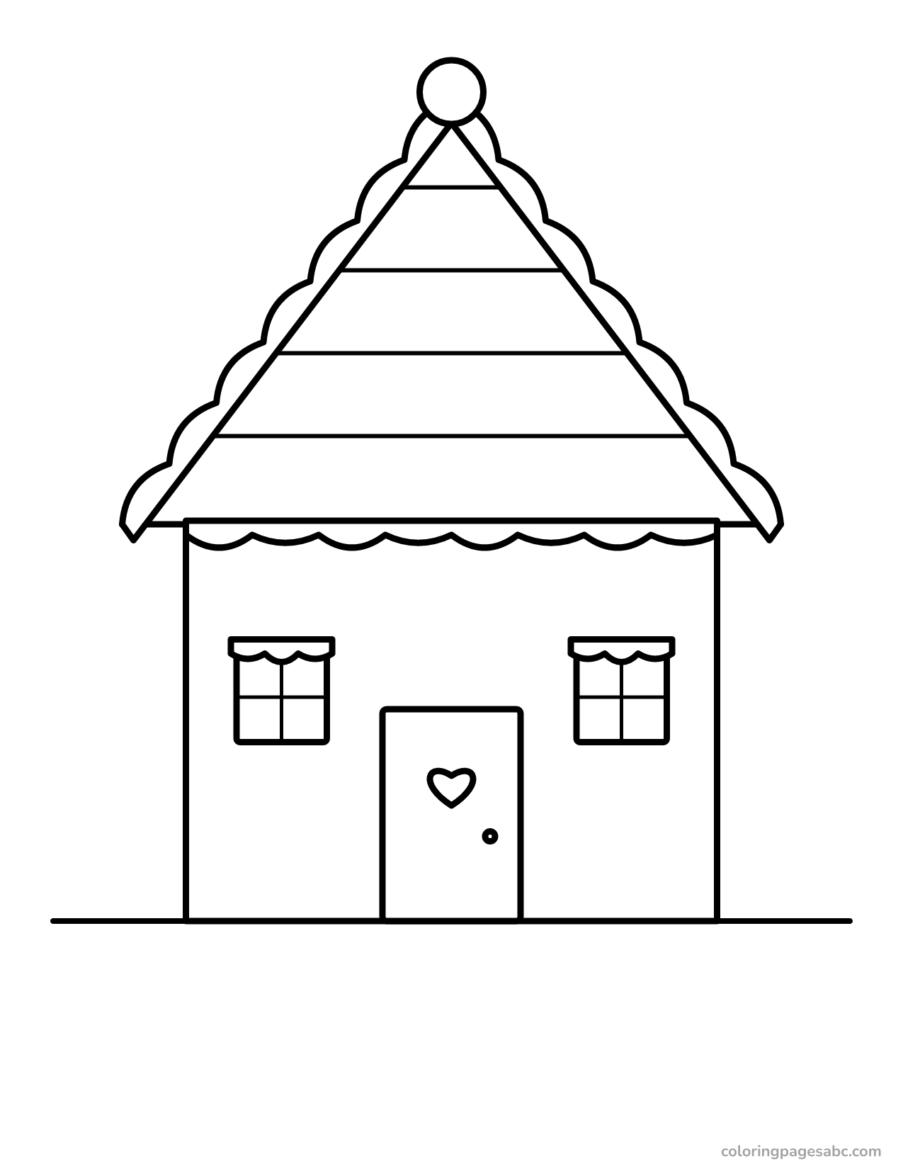 Easy gingerbread house to color online