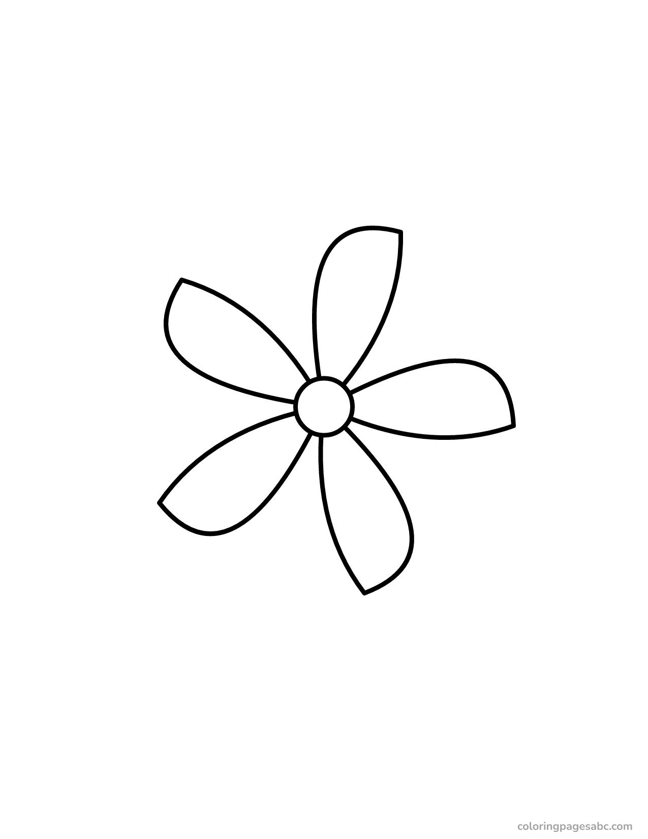 Easy big plumeria flower coloring page for toddlers